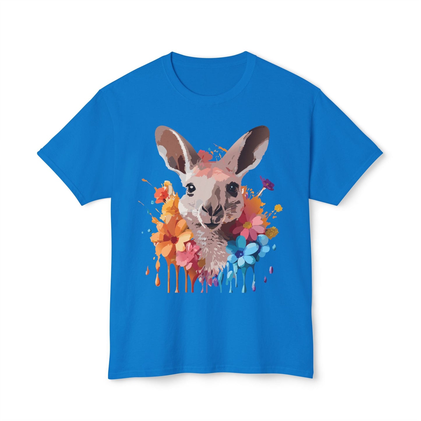 Unisex Kangaroo T Shirt HD Cotton Full Color Art Print Tee Made In USA 100 Percent Pre Shrunk