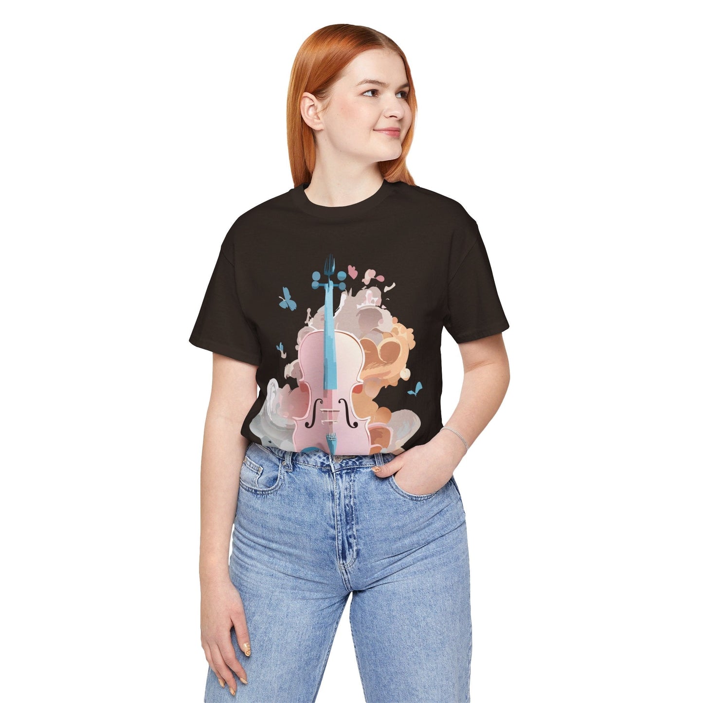 Music Graphic Unisex 100 Cotton Vintage Art with Musical Elements Tee 11