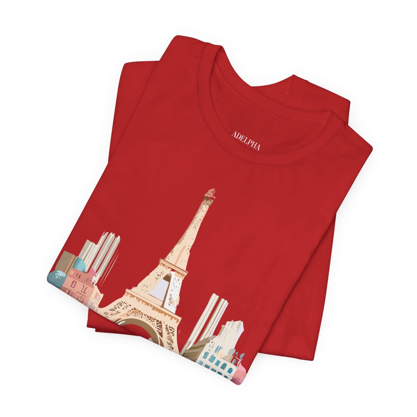 Paris Tourist Shirt Graphic Tee Unisex Jersey Short Sleeve Art Design By Adelpha Vintage Inspired