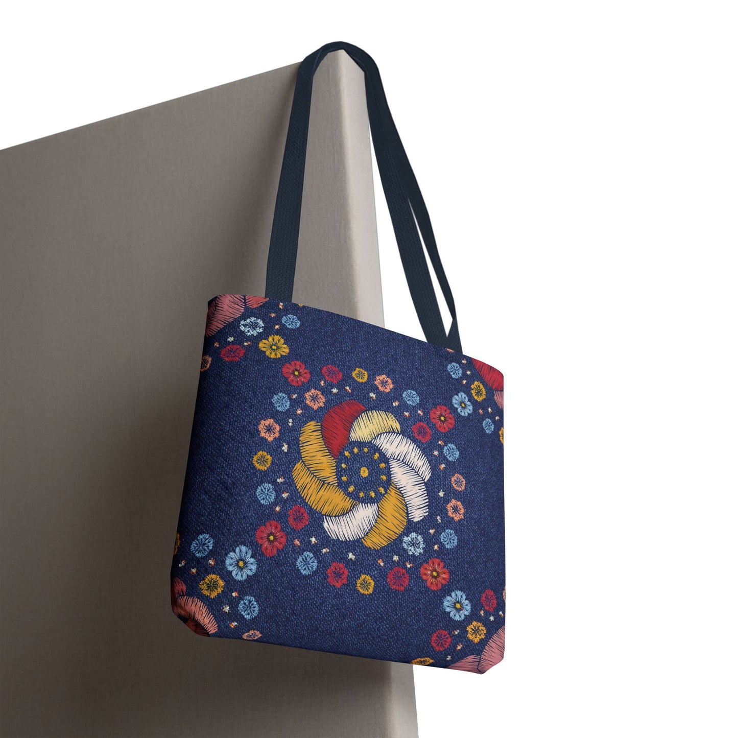 Denim Fabric Imitation Print Unisex Canvas Bag Poly Spun 3 Sizes Tote Bag 153