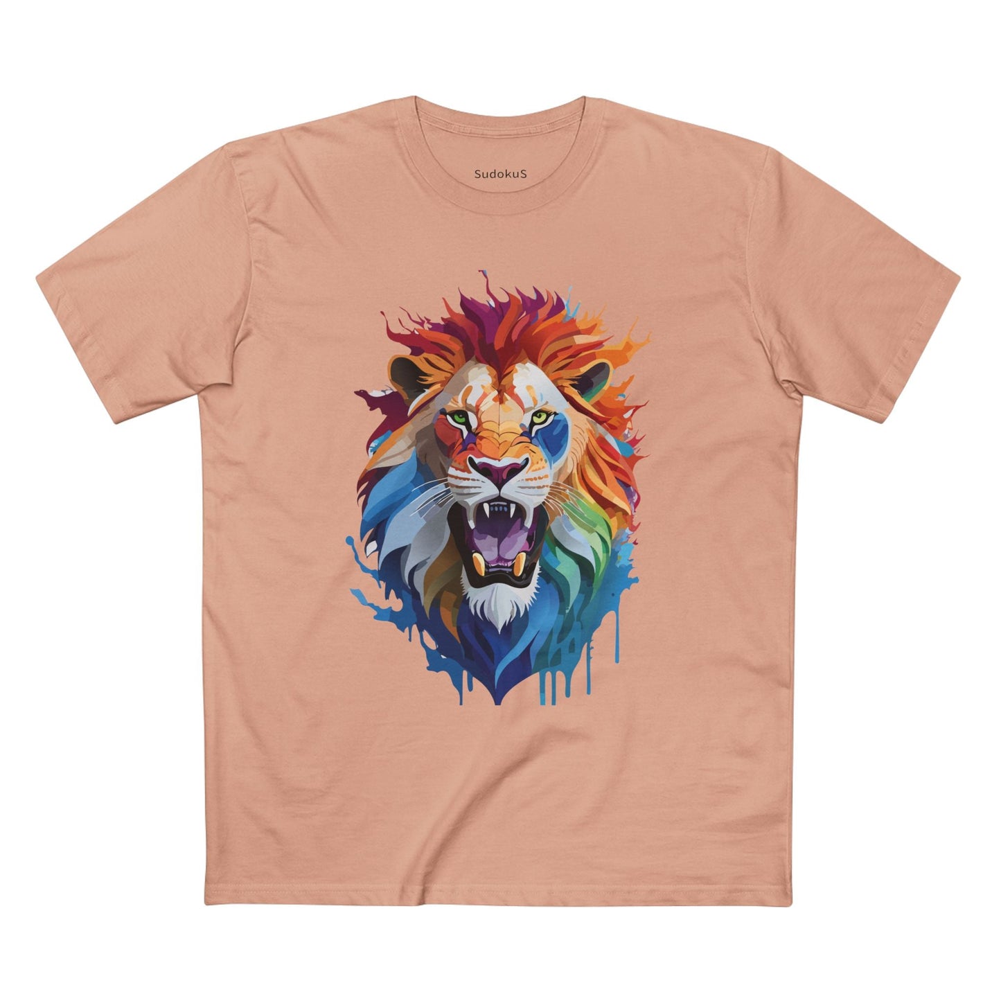 Lion Graphic Unisex 100 Cotton Staple Tee with Animal Design Artwork 30