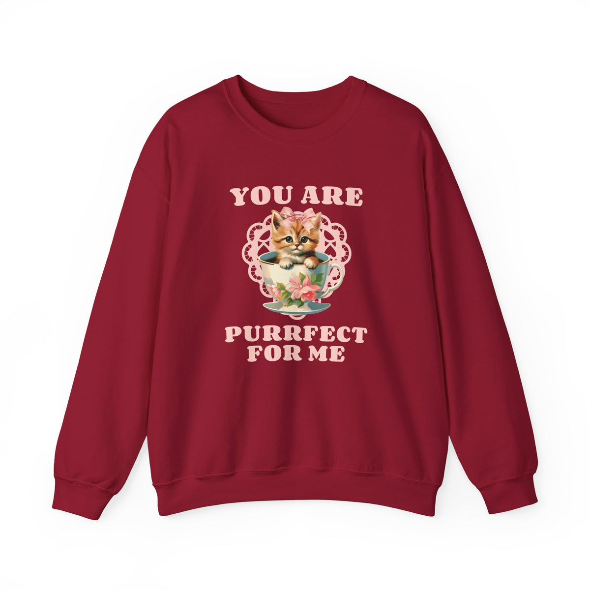 Cat Graphic Valentine's Day Sweatshirt Unisex 50/50 Cotton-Poly Animal Sweatshirt w18