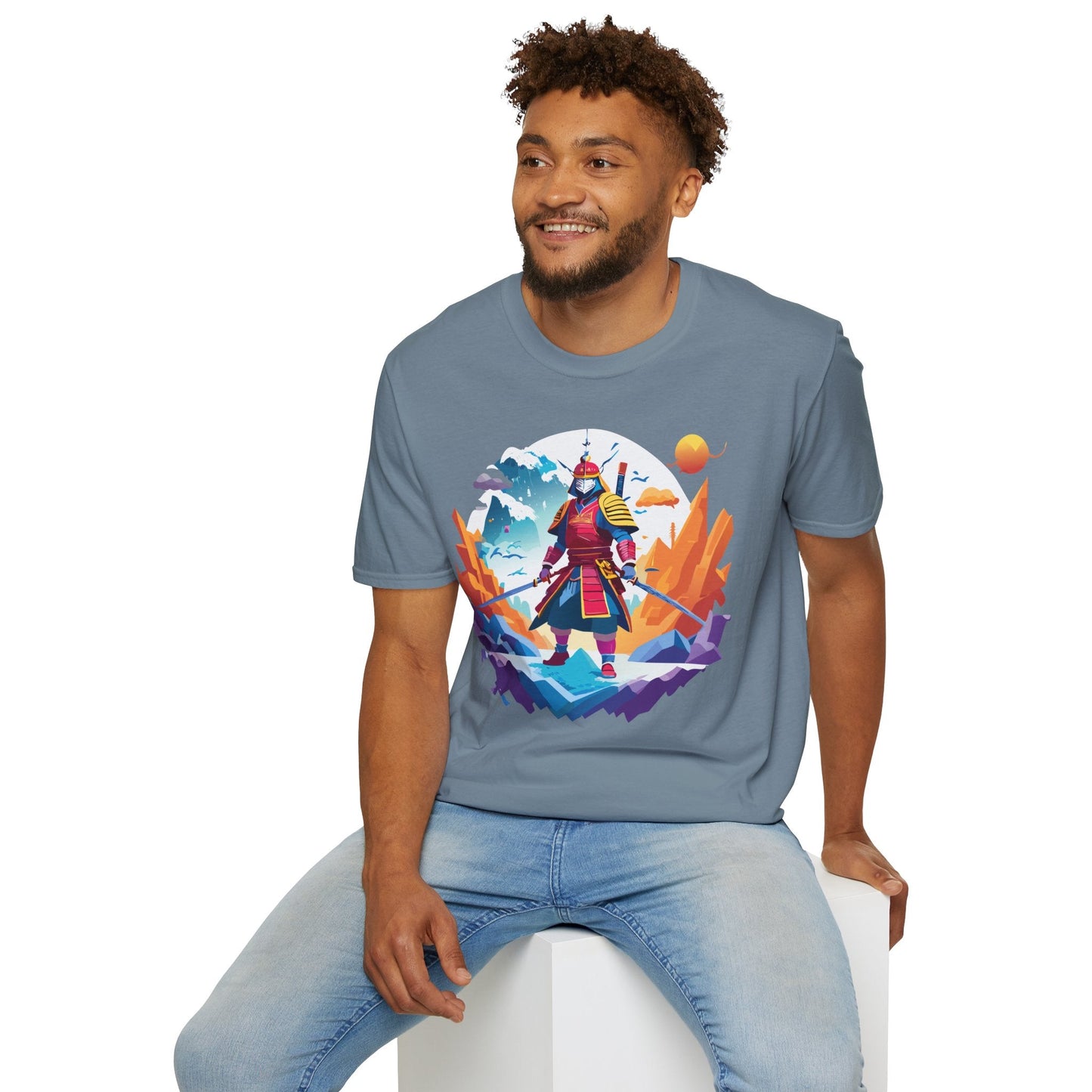 Samurai Shirt Unisex Short Sleeve T Shirt Gildan Softstyle 64000 100 Percent Ring Spun Cotton Tee