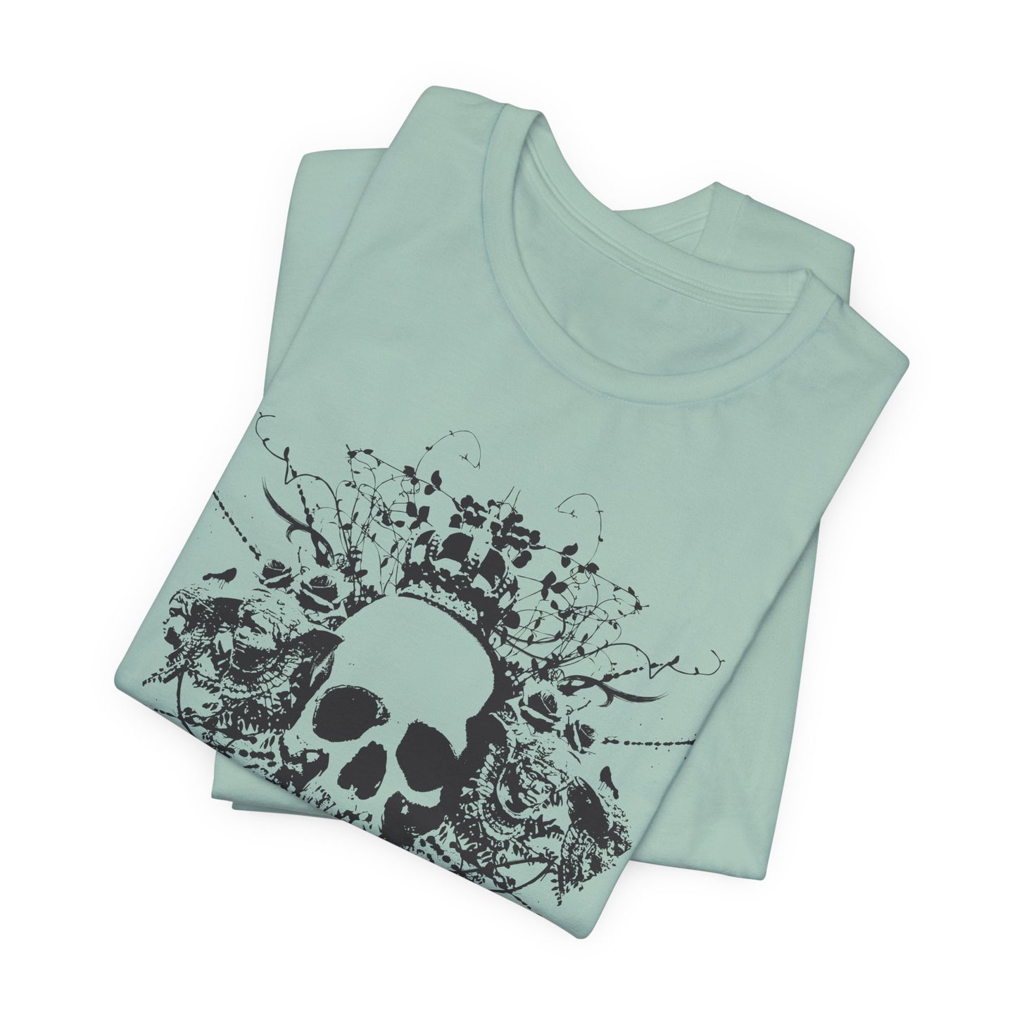 Dark Skull Graphic Design Tee, Skull Shirt, Vintage Tees, Art Design T-Shirt, Vintage Graphic Tee, Art Shirts with Skulls