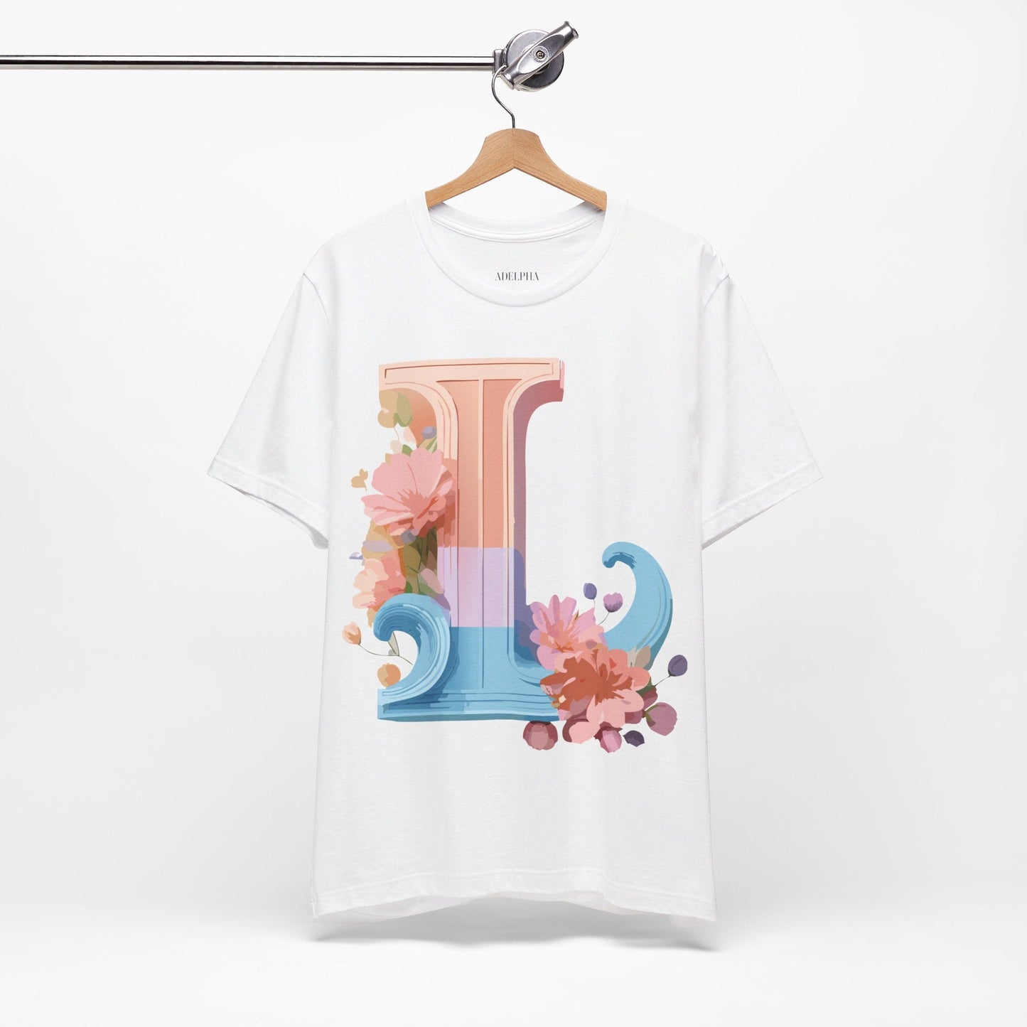Letter L Shirt Unisex Graphic Tee Vintage Inspired Artwork By Adelpha For Everyday Style