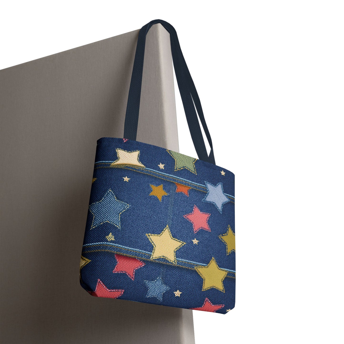 Denim Fabric Imitation Print Unisex Canvas Bag Poly Spun 3 Sizes Tote Bag 181-5
