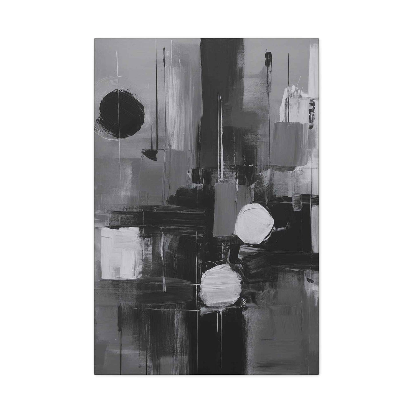 Black Abstract Painting Print Canvas 20x24,20x30,24x30, 24x32,24x36,30x40, 32x48,36x48,40x60 Pine-Wood Inner Frame ABS-16