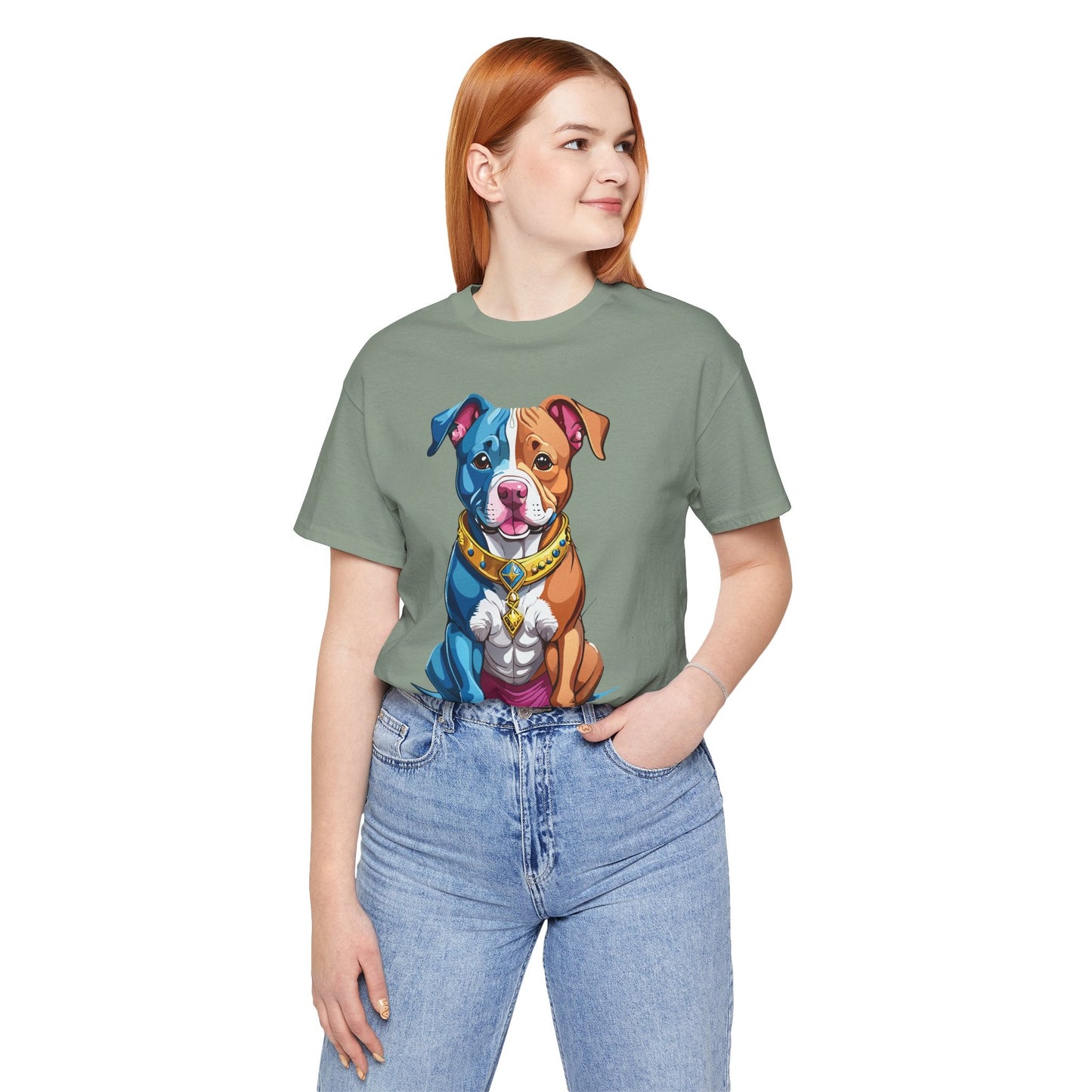 Unisex Animal Shirt Art Design Tee With Wild Animals Print Short Sleeve Jersey Tee