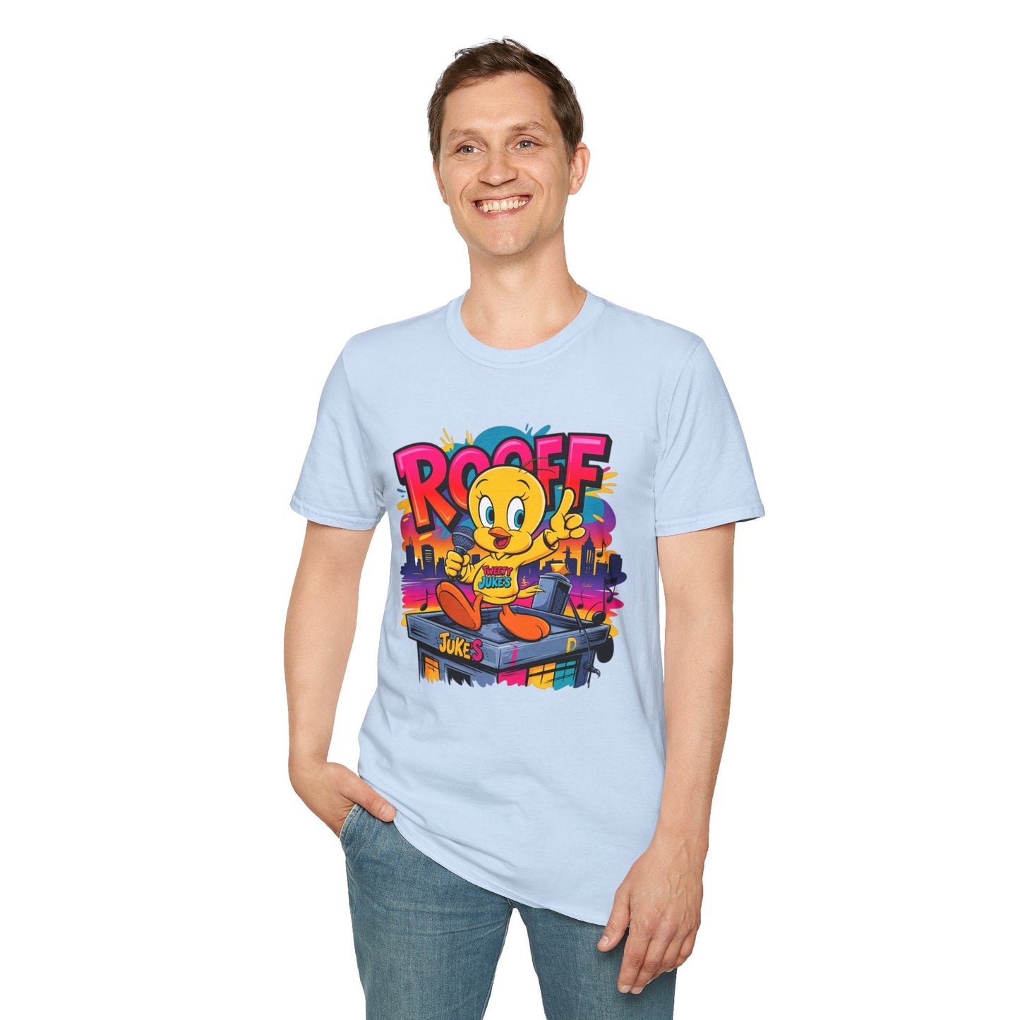 Unisex Cartoon T Shirt With Animation Funny Animals Tee Softstyle Gildan 64000 Cotton