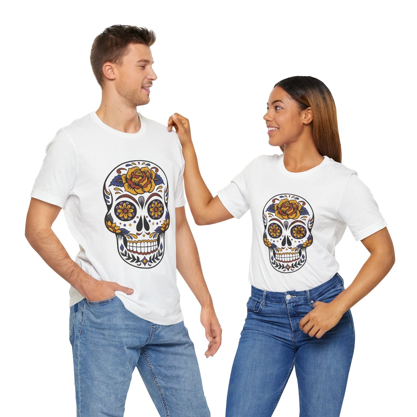 Unisex Cotton Tee Shirt with Skull