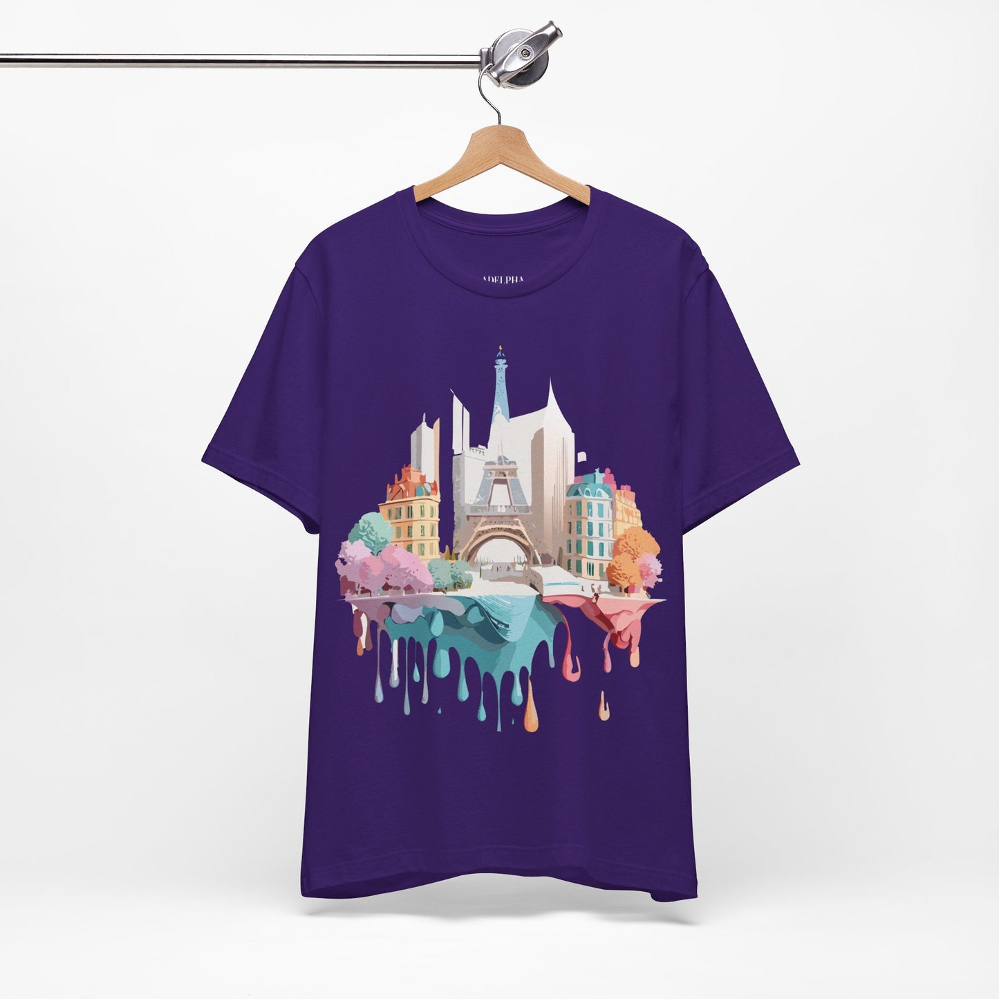 Paris Tourist Graphic Tee Unisex Jersey Short Sleeve Shirt by Adelpha Art Design Vintage Inspired