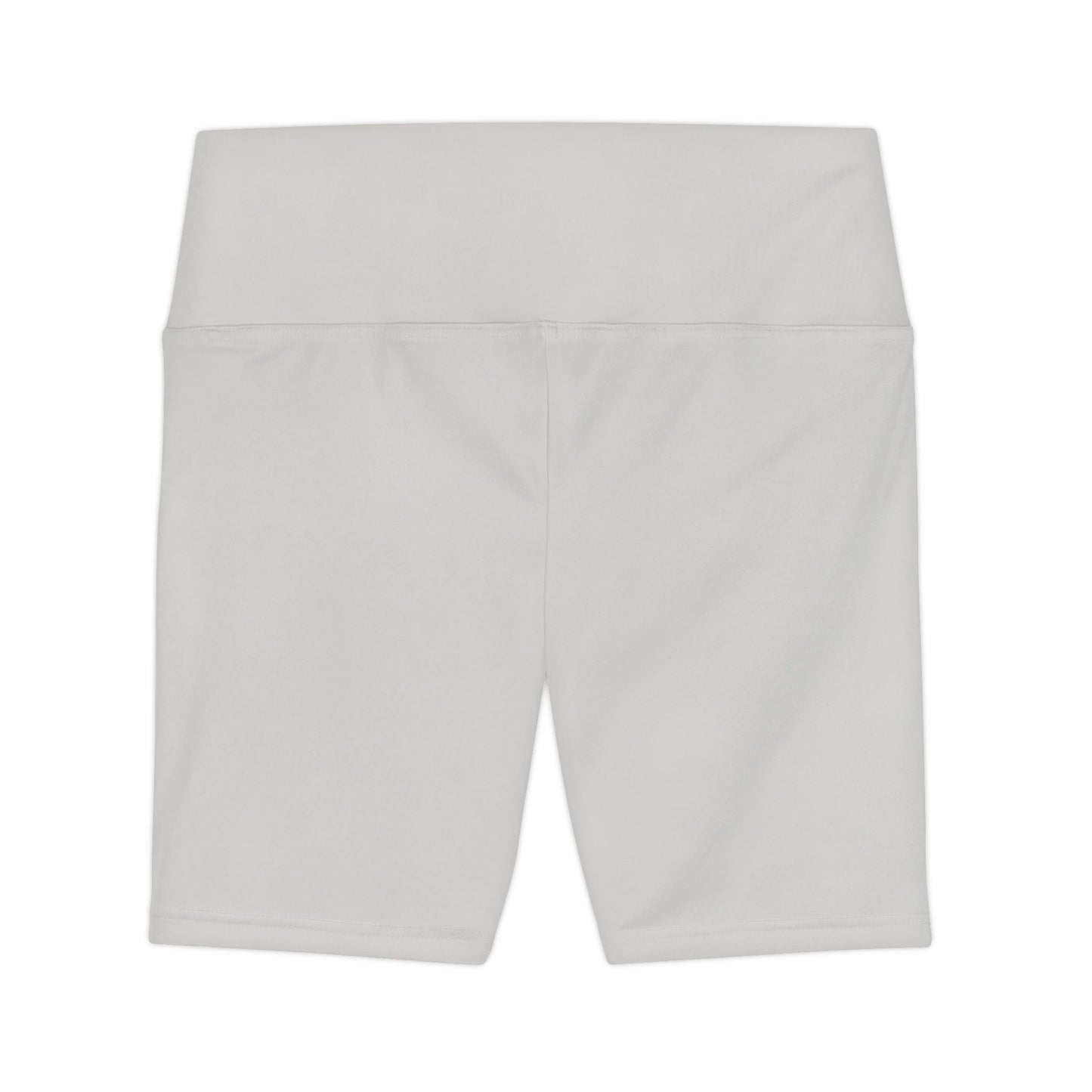 Dust Grey Women's High-Waist Workout Shorts — Plain AOP Biker Briefs