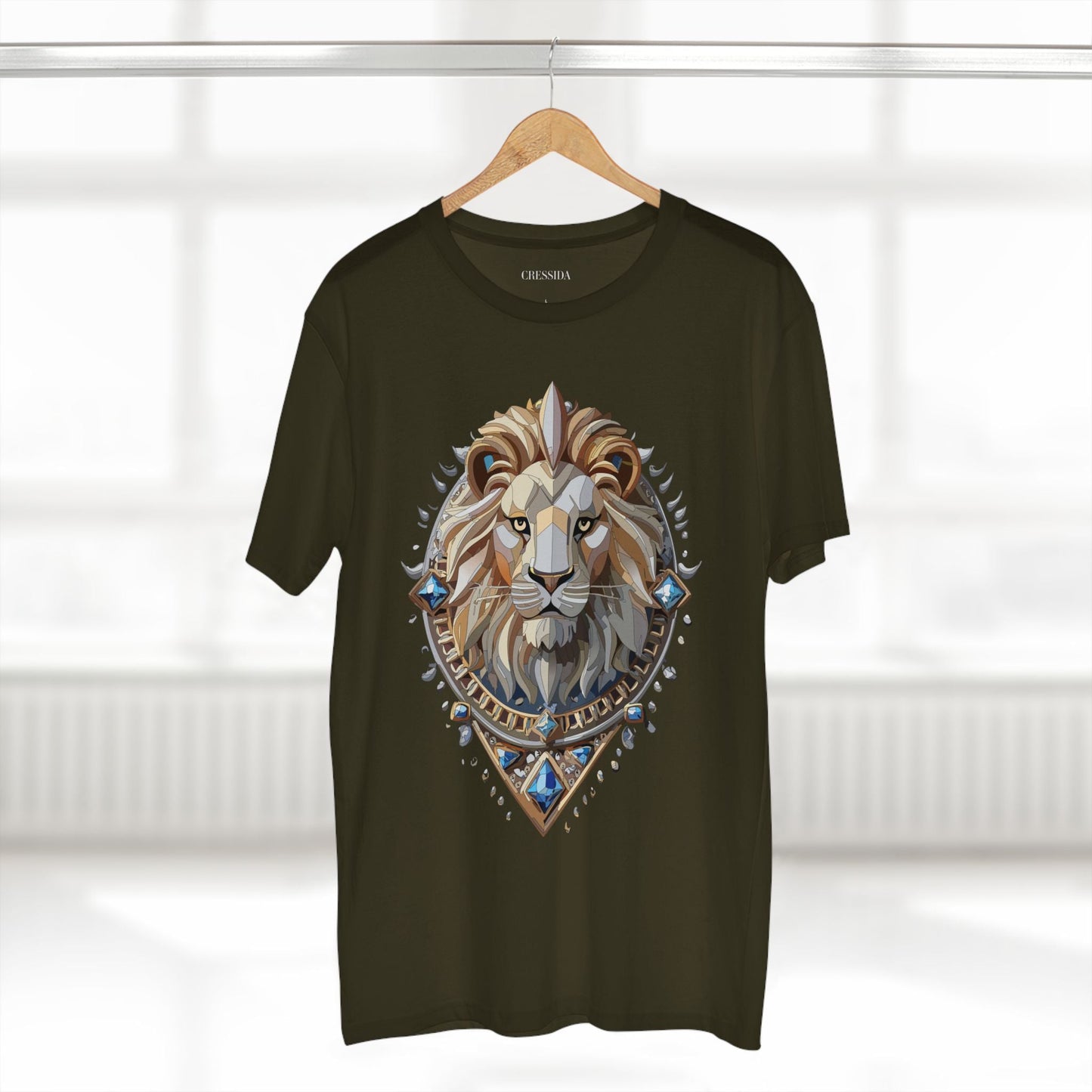 Lion Graphic Unisex 100 Cotton Tee With Unique Animal Golden Medallion Art Design 7