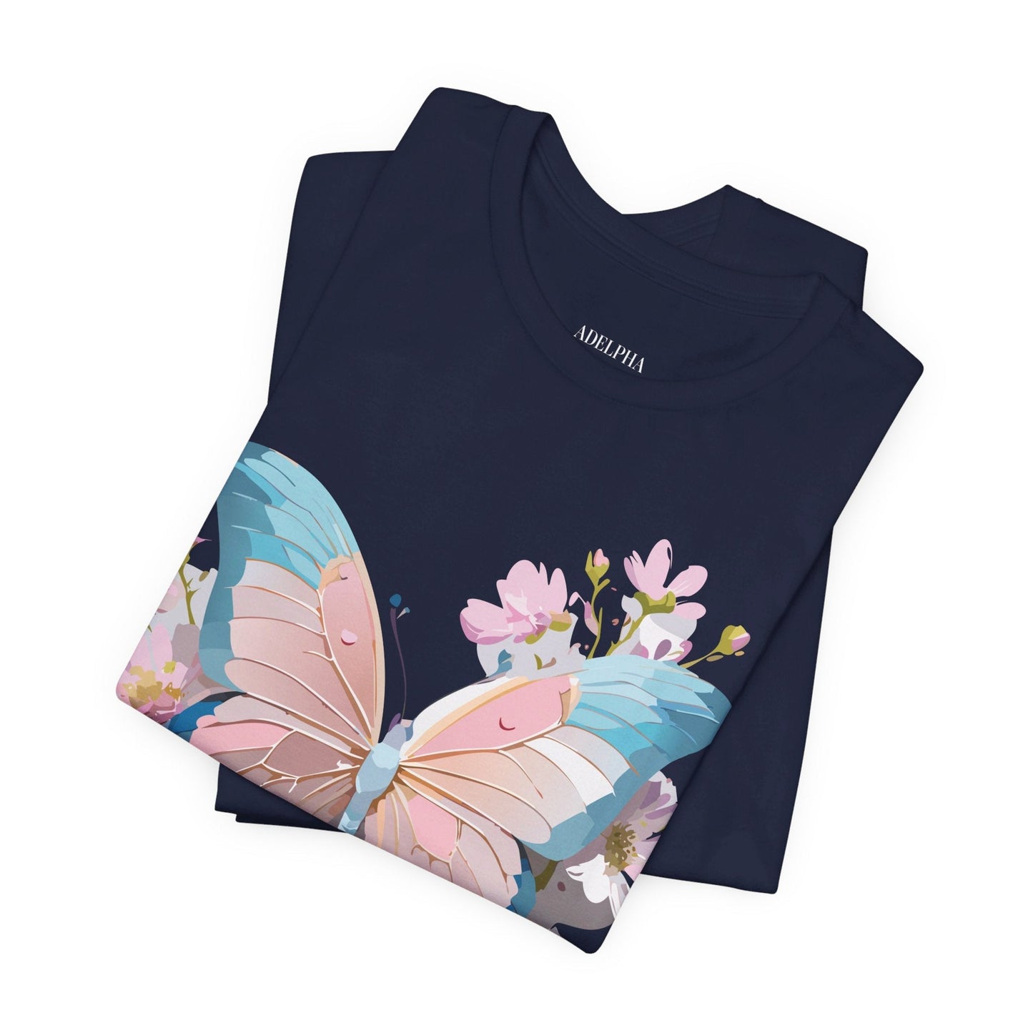 Butterfly Graphic Unisex 100 Cotton Lightweight Vintage Floral Design Jersey Tee 25