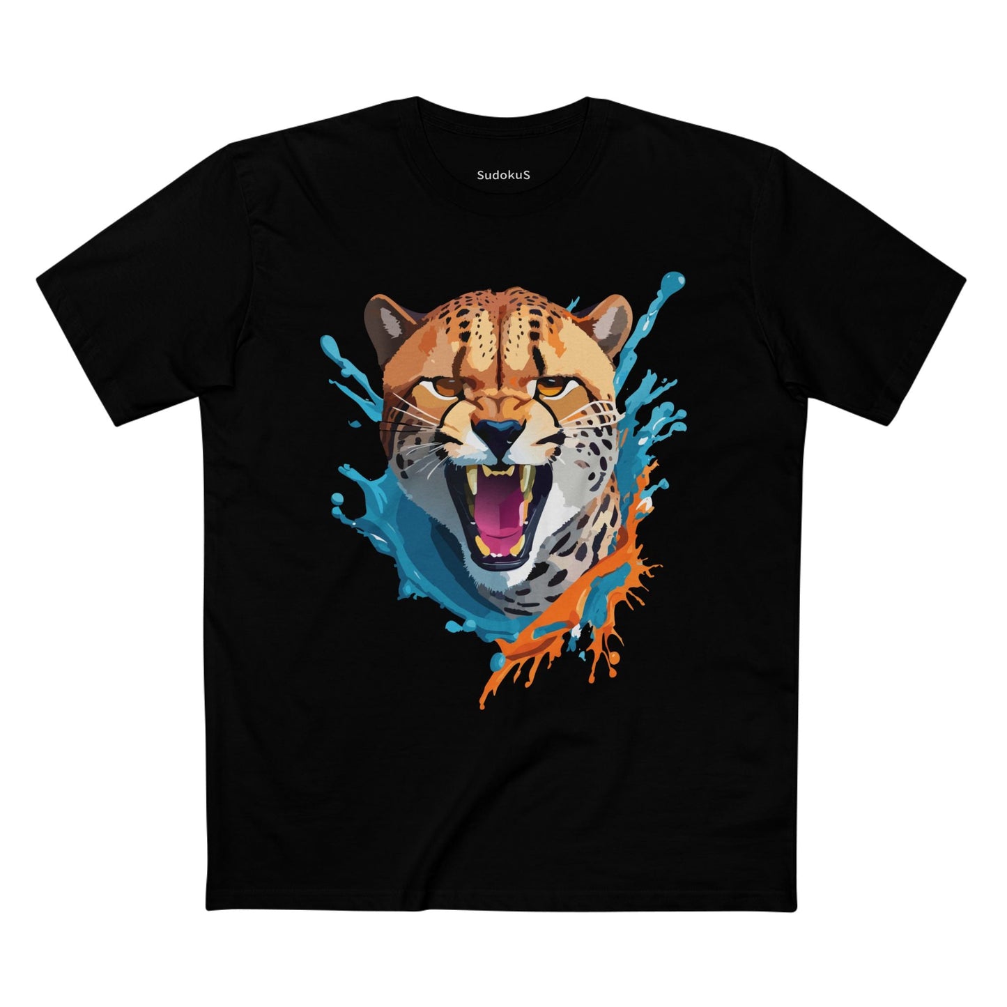 Cheetah Graphic Unisex 100 Cotton Staple Tee with Animal Design Artwork 26