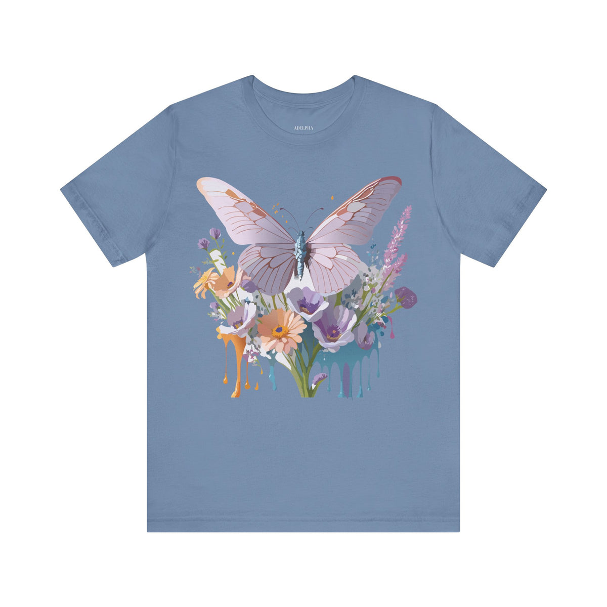 Butterfly Graphic Unisex Cotton Bella+Canvas Tee with Art Design n50