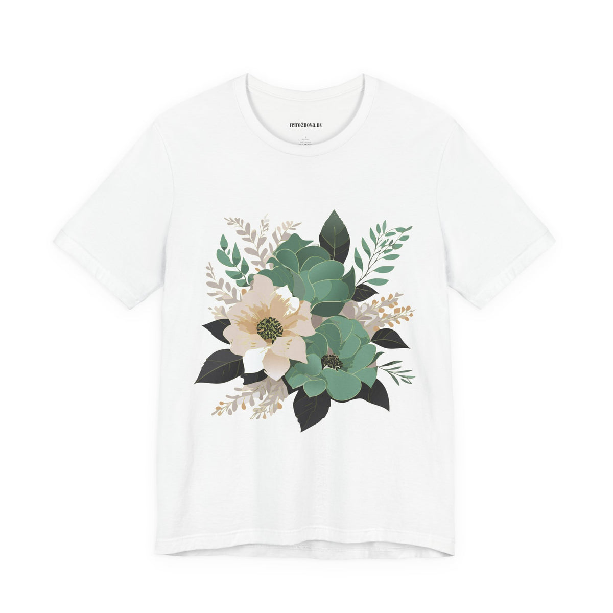 Floral Graphic Unisex Cotton Bella+Canvas Tee with Flowers Design ab13
