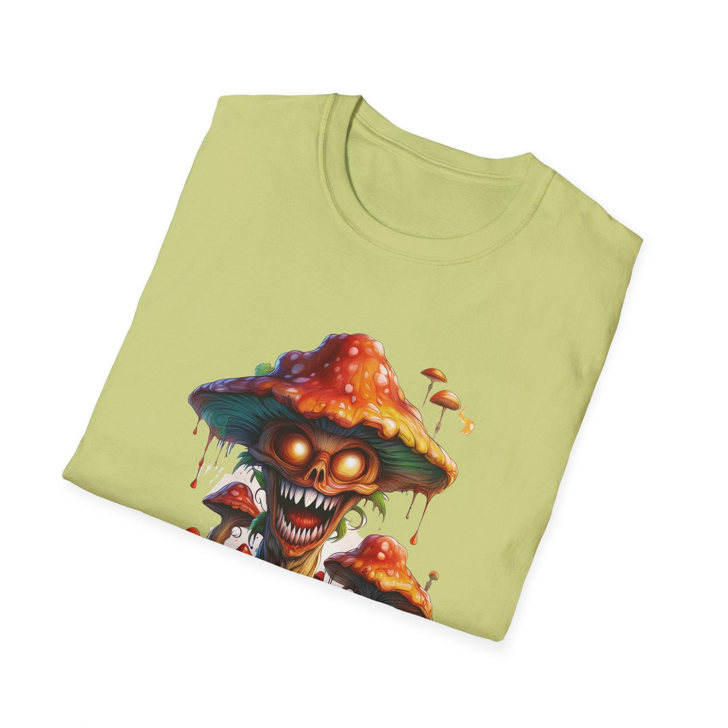 Mashroom Tee Shirt Unisex Softstyle 64000 100% Ring Spun Cotton with Funny Mushroom Artwork