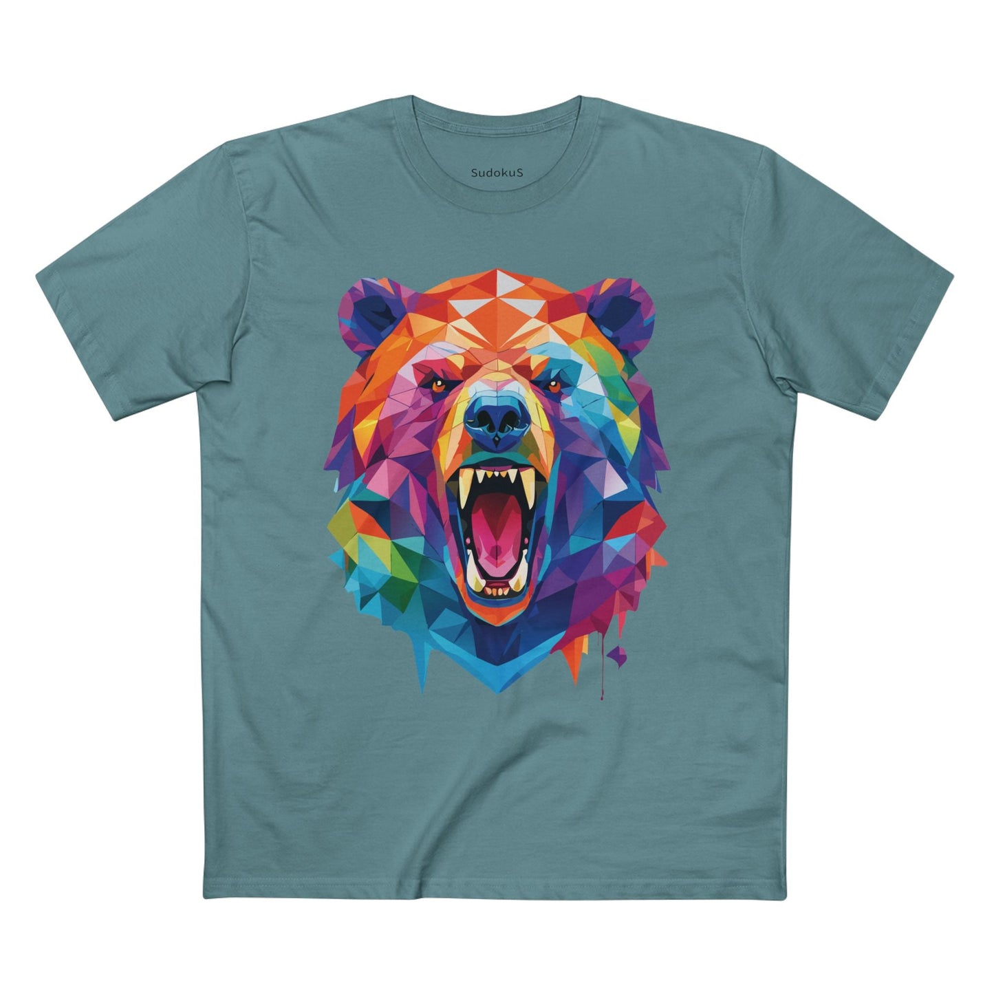 Bear Graphic Unisex 100 Cotton Staple Tee with Animal Design Artwork 15