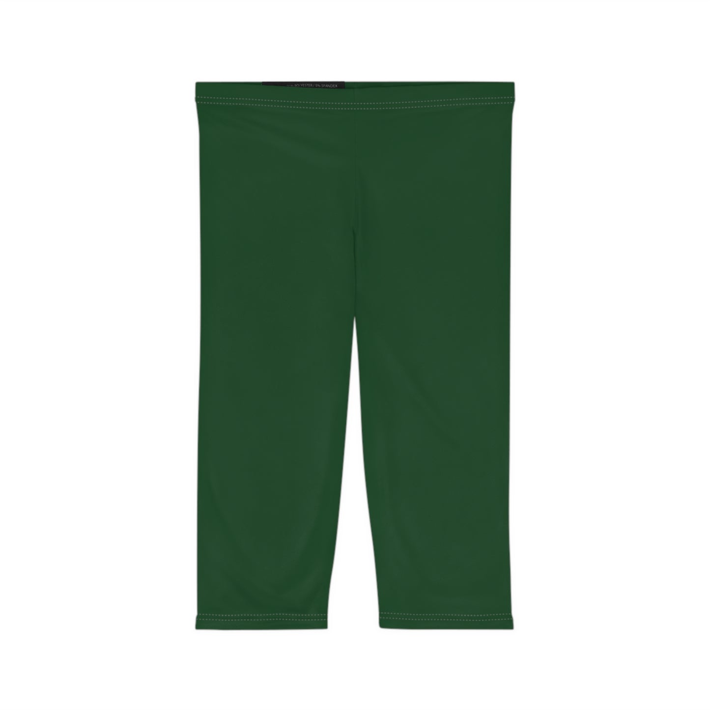Dark Spruce Color Women's Brushed Suede Poly Span Casual Capri Leggings XS-2XL