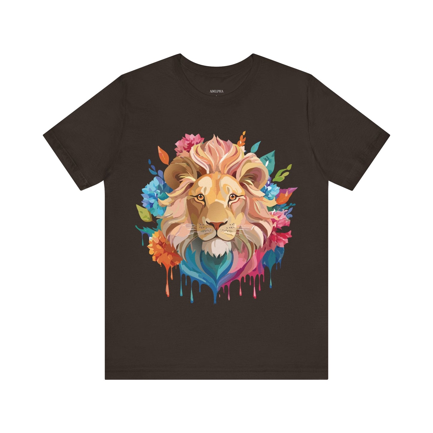 Lion Graphic Tee Unisex Jersey Short Sleeve Shirt With Vintage Adelpha Artwork Design