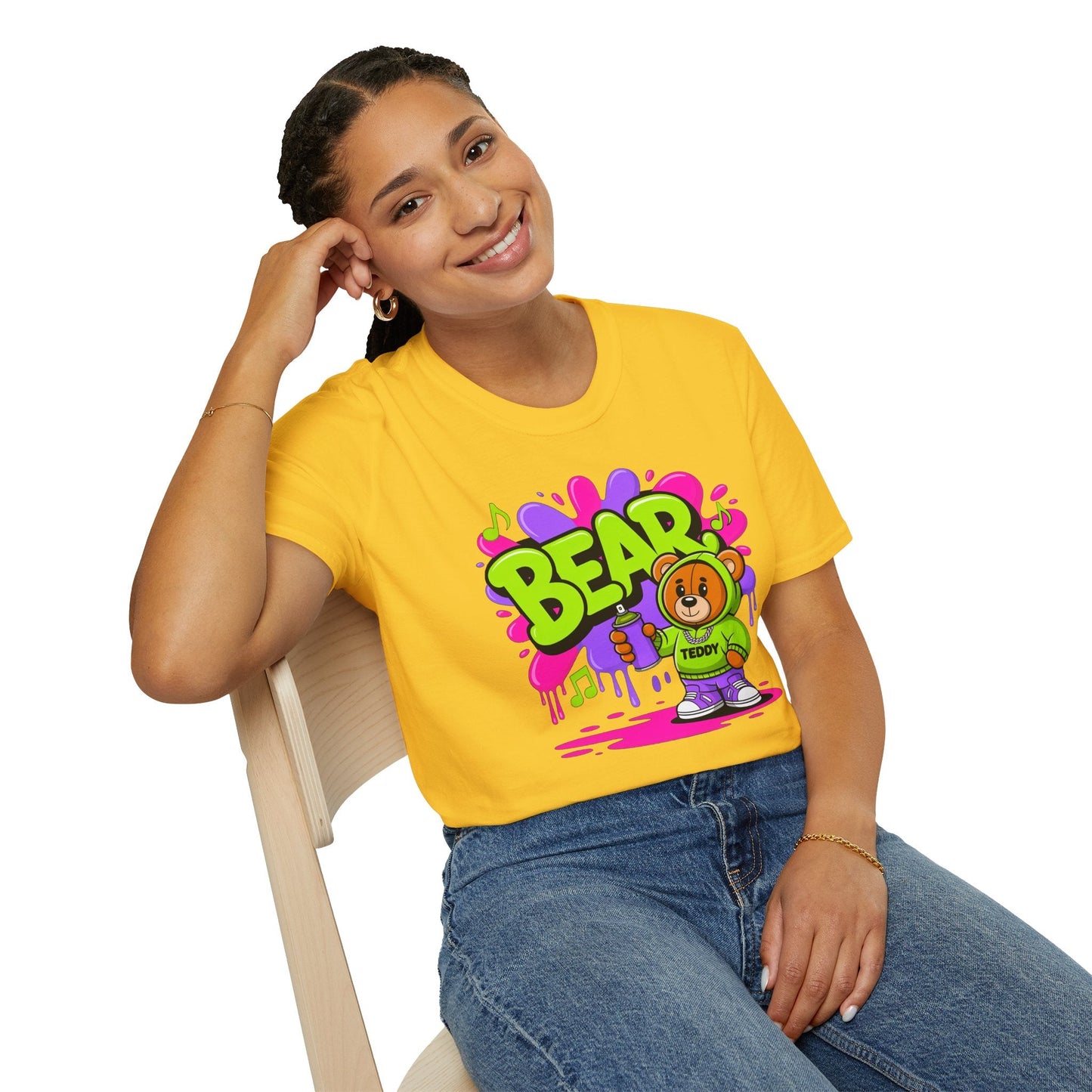 Funny Cartoon Animals T Shirt Unisex Graphic Tee Animation Softstyle Gildan 64000 Ring Spun Cotton