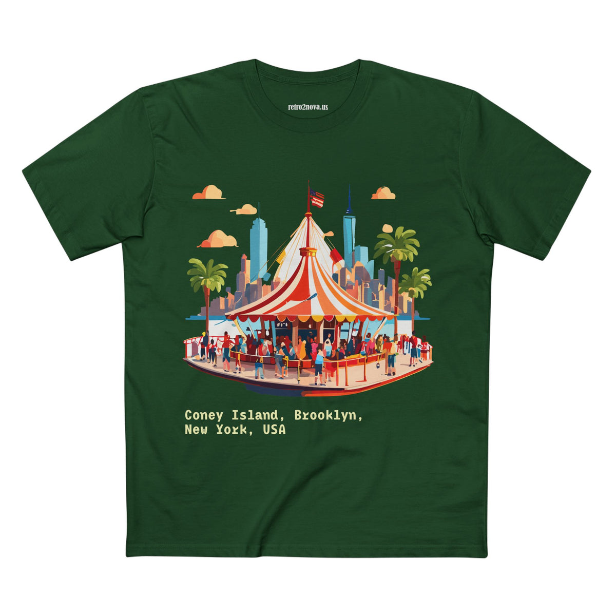 Coney Island Carousel T-Shirt | Brooklyn New York Illustration