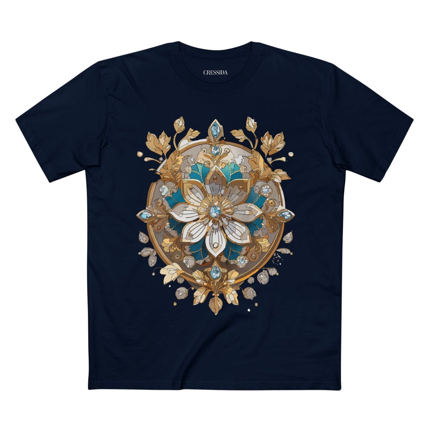 Floral Graphic T-Shirt Unisex 100 Cotton Art Design with Antique Flowers Tee 11