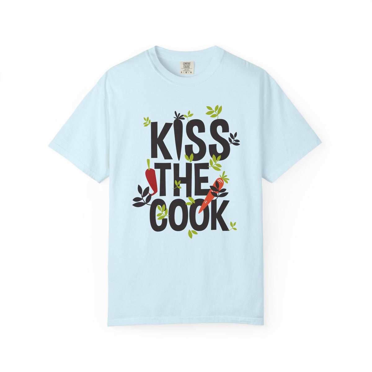Kiss The Cook Chef Kitchen Cooking Graphic Unisex Comfort Colors Garment-Dyed Heavyweight 100 Cotton Art Design T-Shirt w6