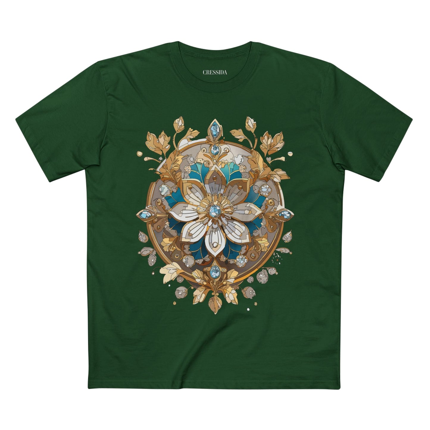 Floral Graphic T-Shirt Unisex 100 Cotton Art Design with Antique Flowers Tee 11