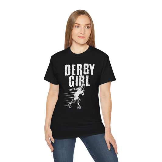 Derby Girl T-Shirt, Vintage Sport Tee, Retro Tee, Gildan 2000 Art Design T-Shirt, 100 Cotton T-Shirt with Art Design -AD-8