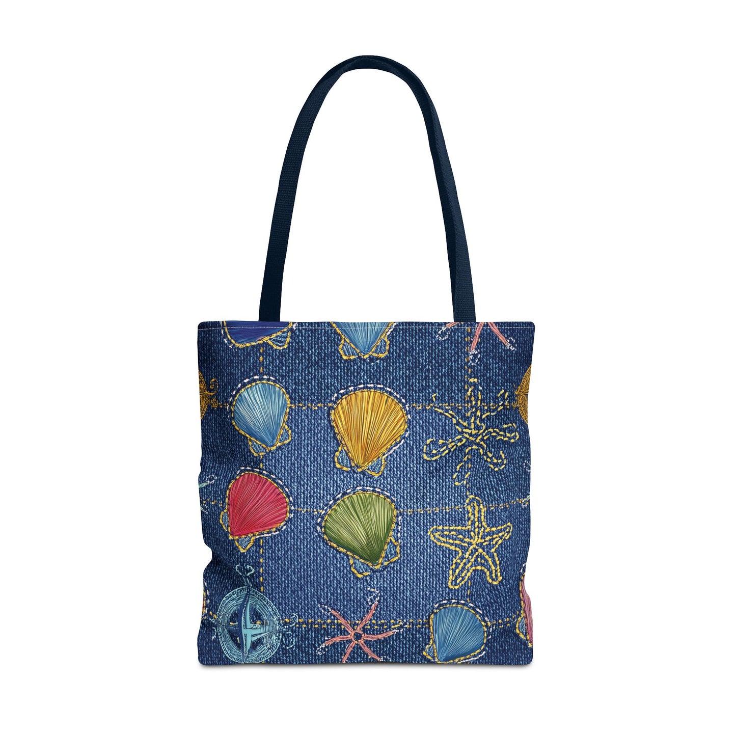 Denim Fabric Imitation Print Unisex Canvas Bag Poly Spun 3 Sizes Tote Bag 182-25