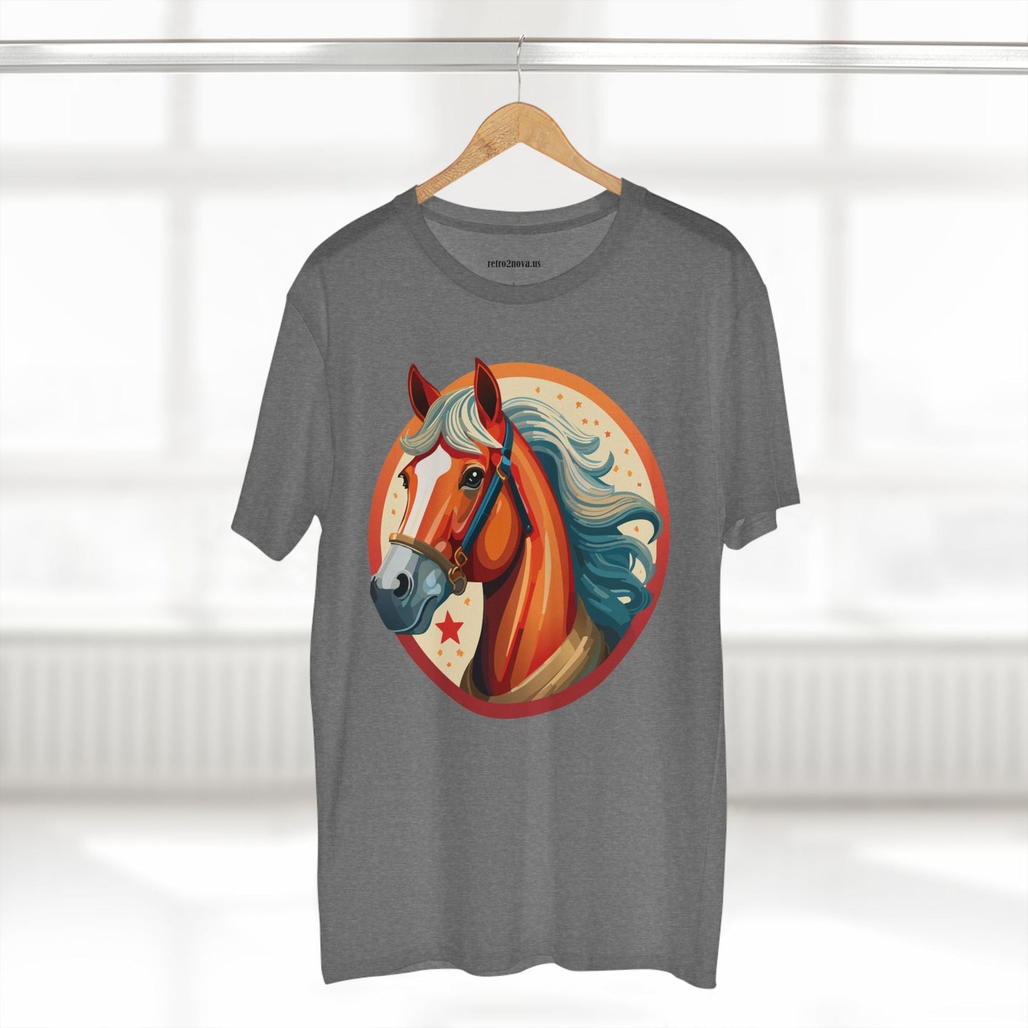 Horse And Animals Unisex Premium Cotton Art Tee Featuring Original Retro2Nova Design From Our Art Collection