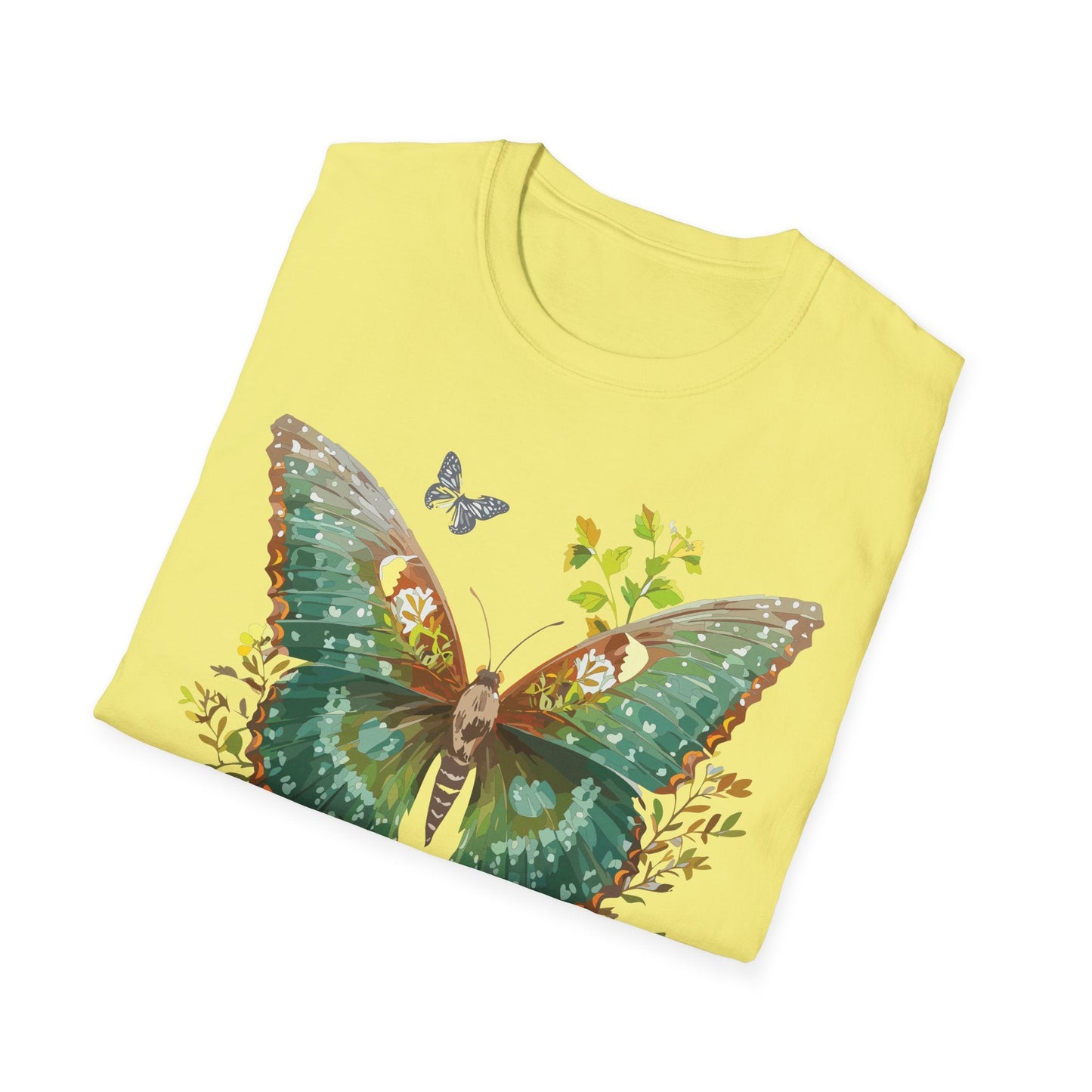 Butterfly Shirt Unisex T Shirt Monarch Print Gildan Softstyle 64000 Comfortable Everyday Wear