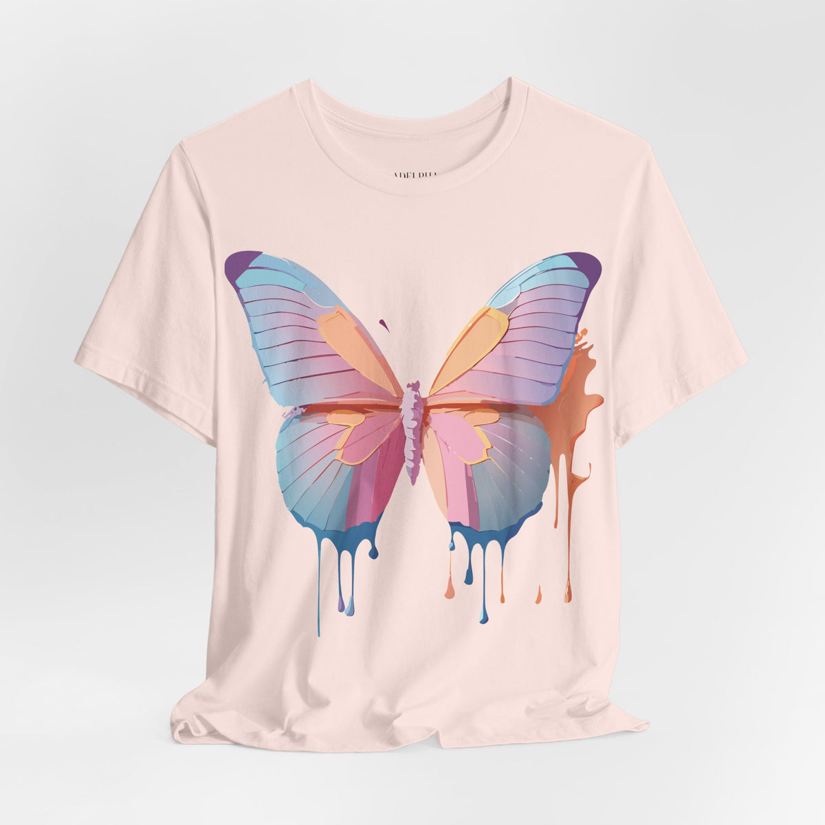 Butterfly Graphic Unisex Cotton Bella+Canvas Tee with Floral Art Design m05