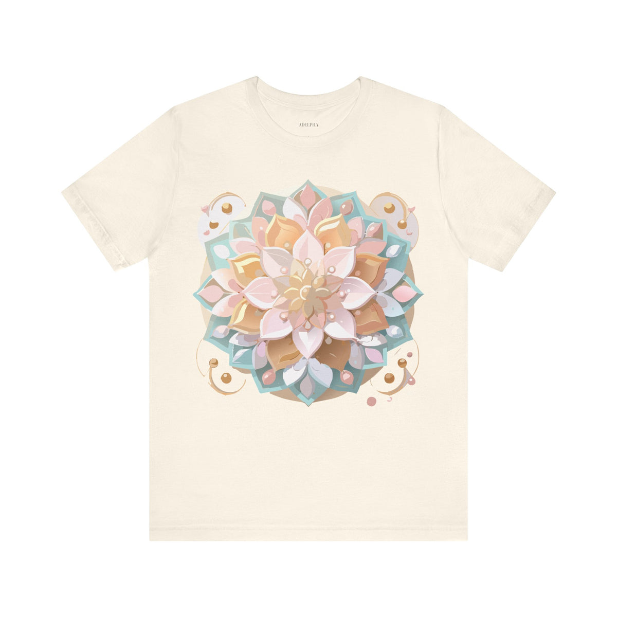 Mandala Graphic Unisex Cotton Bella+Canvas Tee with Floral Art Design d19