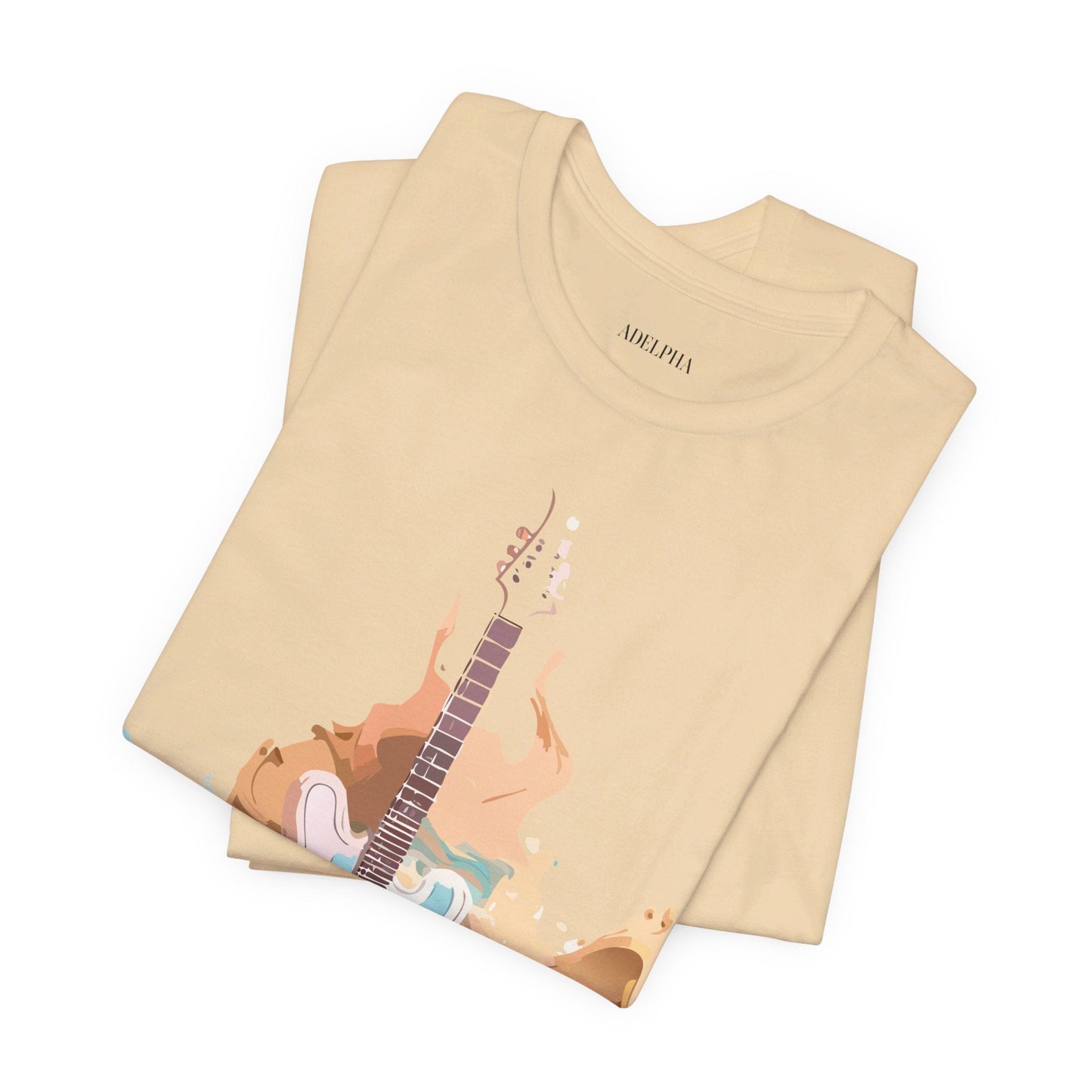 Music Graphic Unisex 100 Cotton Vintage Art with Musical Elements Tee 46