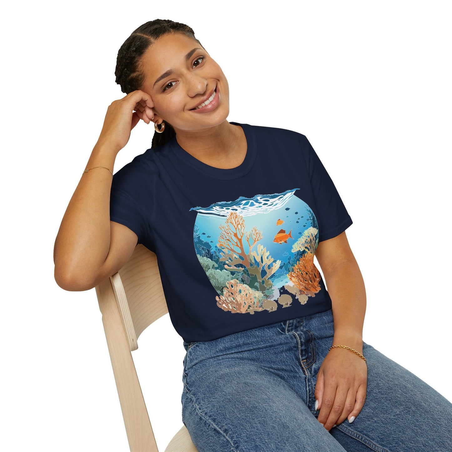 Ocean Graphic Unisex Softstyle Cotton Tee 1