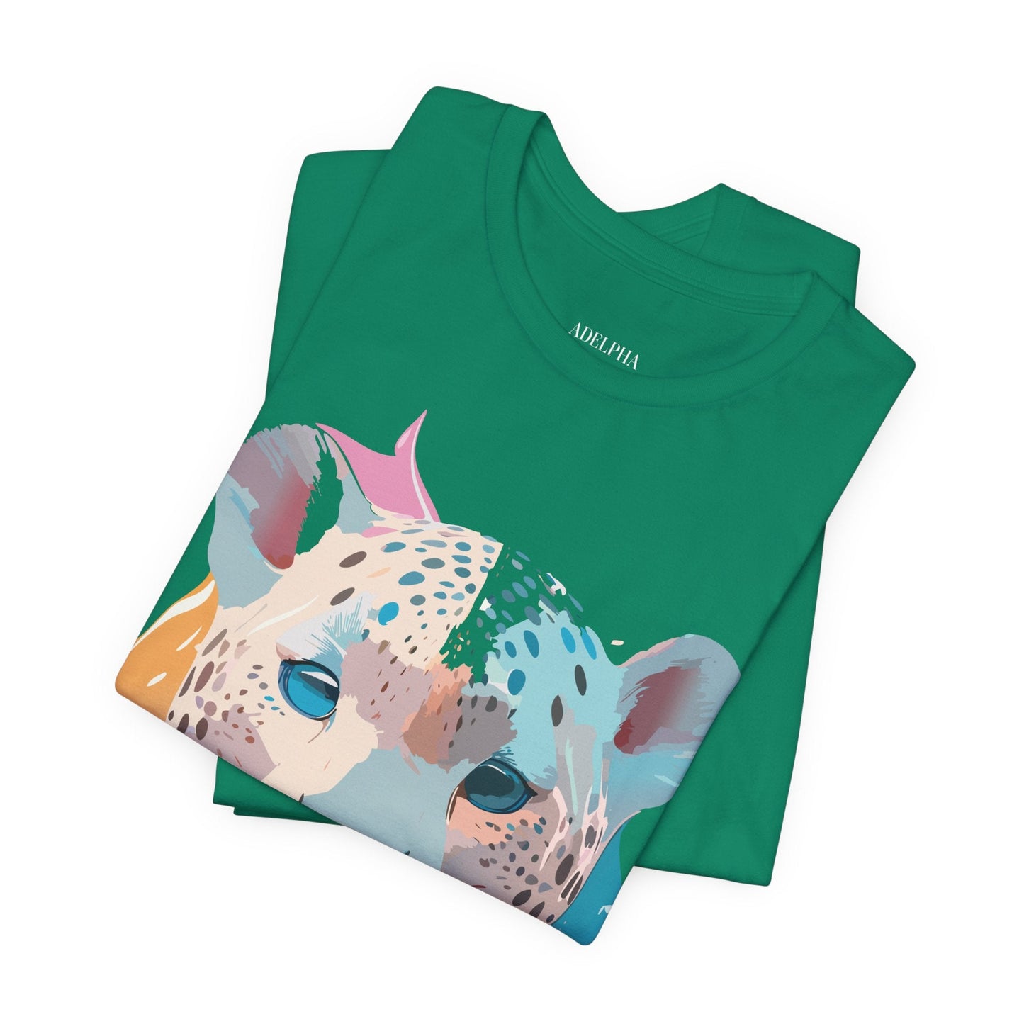 Adelpha Cheetah Graphic Tee Unisex Short Sleeve Art Design Shirt