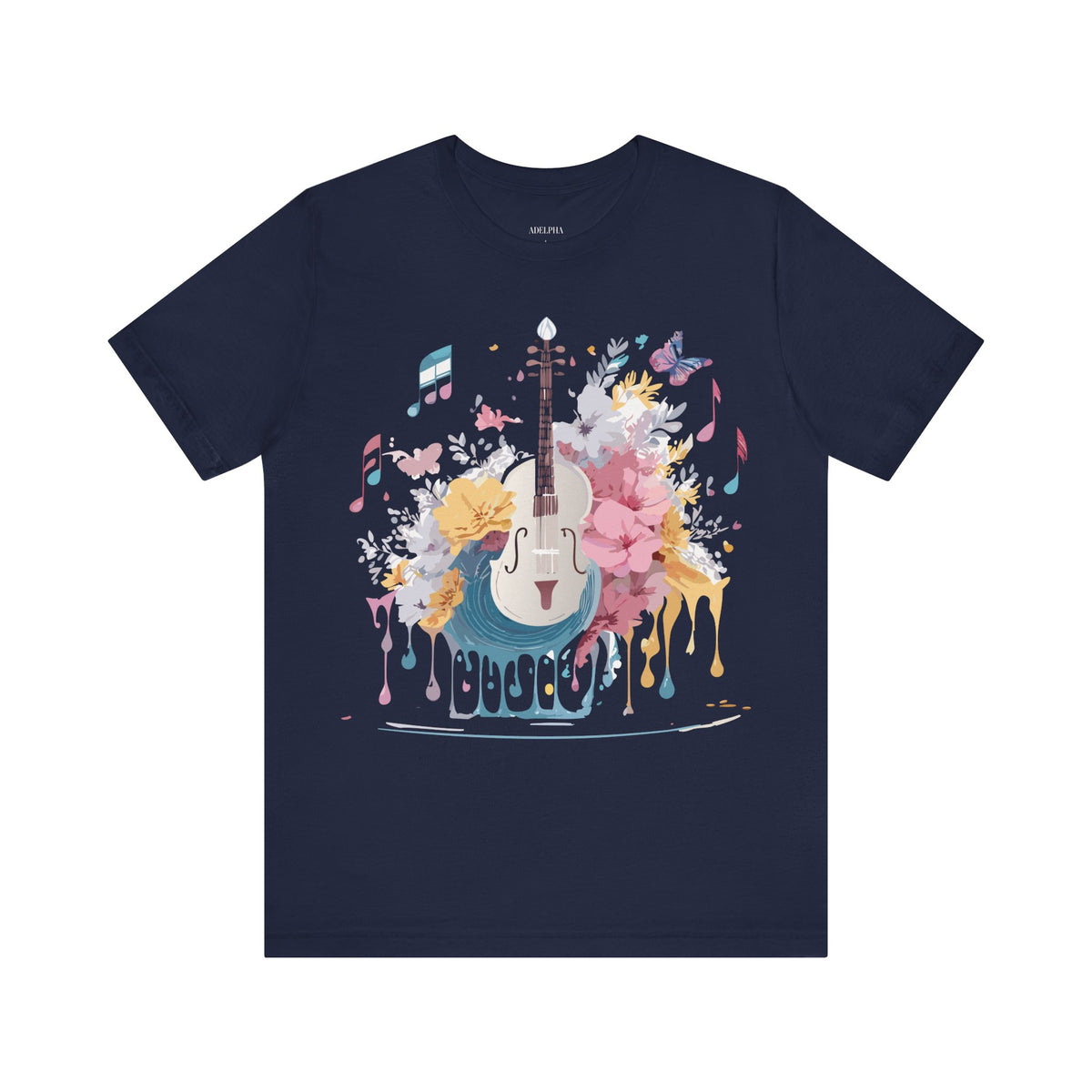 Music Graphic Unisex Cotton Bella+Canvas Tee with Art Design m83