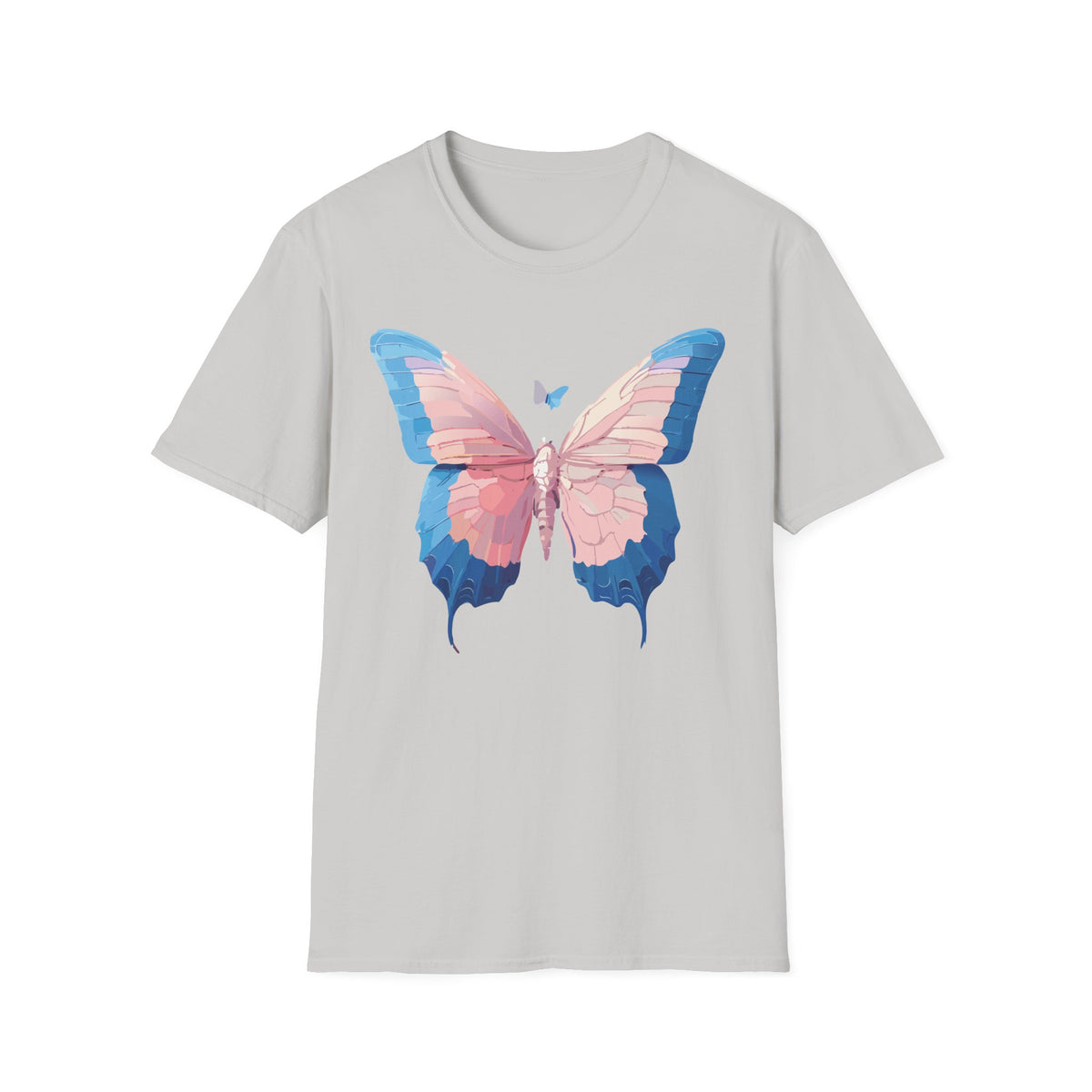 Butterfly Graphic T-Shirt — Pastel Pink & Blue Wing Graphic Tee Unisex 100 Cotton Gildan T-Shirt