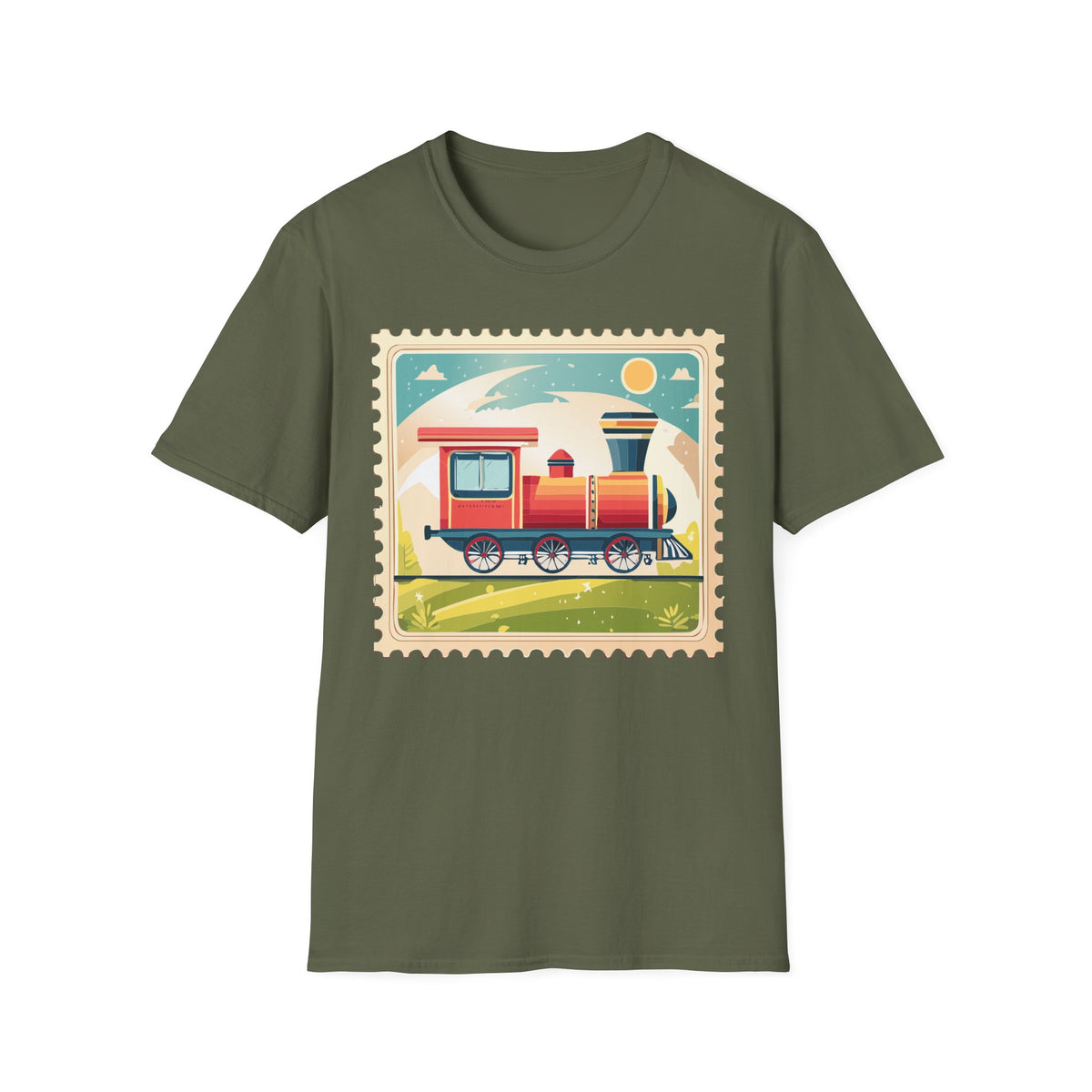 Vintage Steam Train T-Shirt | Retro Locomotive Graphic Tee Unisex 100 Cotton Gildan T-Shirt