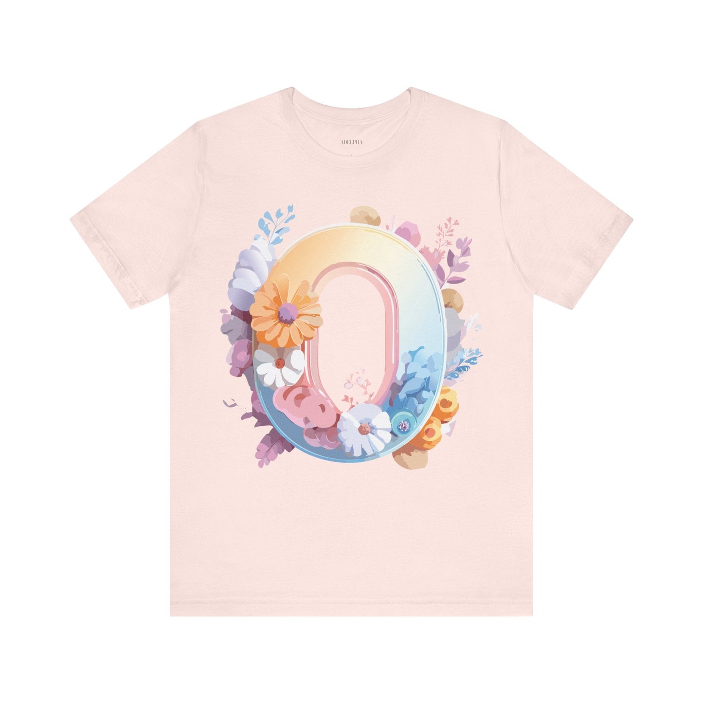Letter O Graphic Tee Unisex Shirt Adelpha Vintage Inspired Art Design Short Sleeve