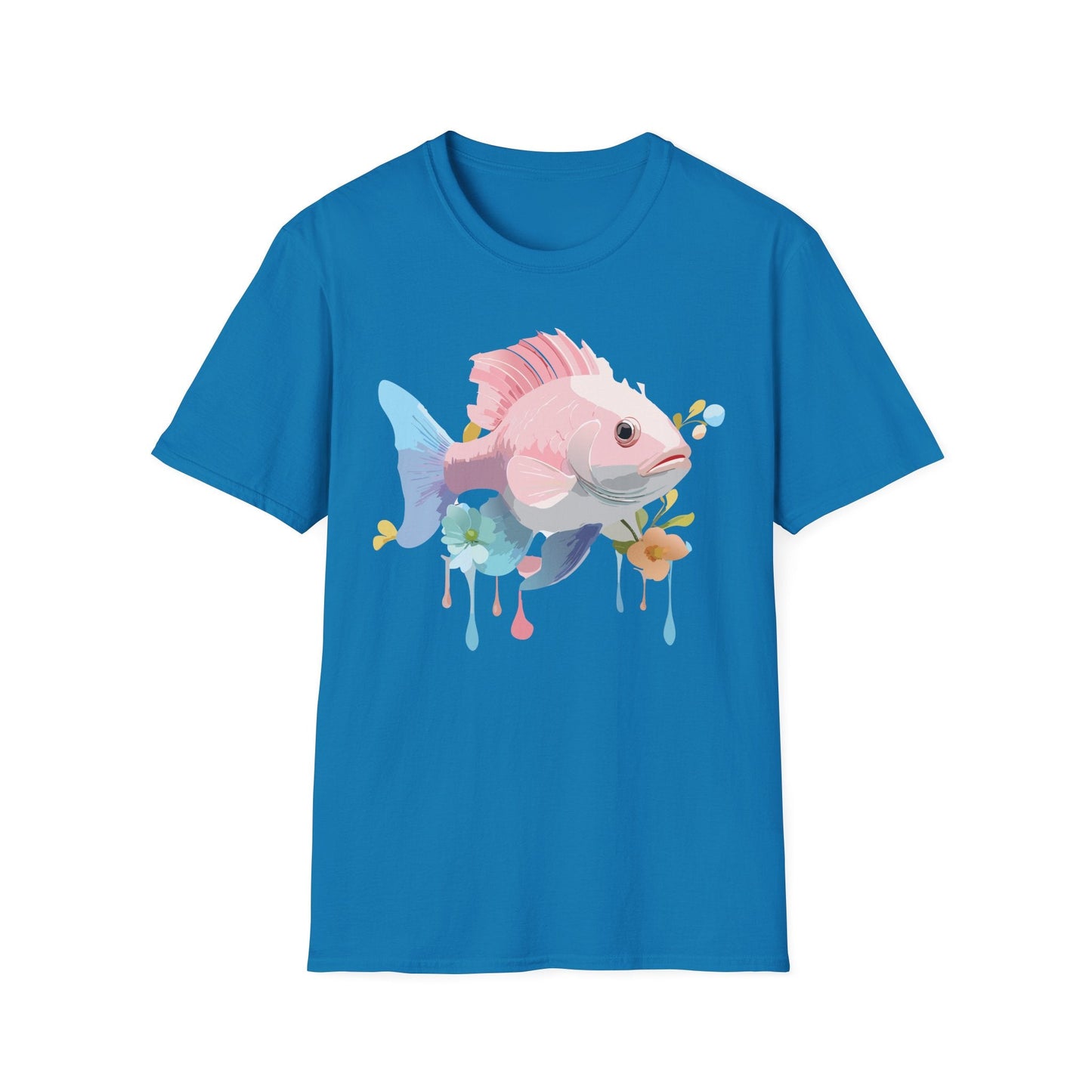 Fish Art Design Shirt Unisex Graphic Tee With Fish Illustration Gildan Softstyle 64000