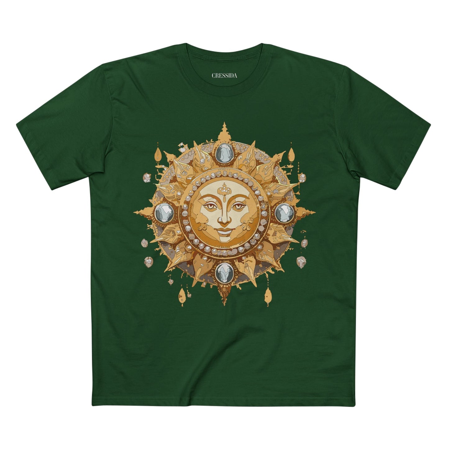 Gold Sun Graphic Unisex 100 Cotton T-Shirt with Golden Art Design 8