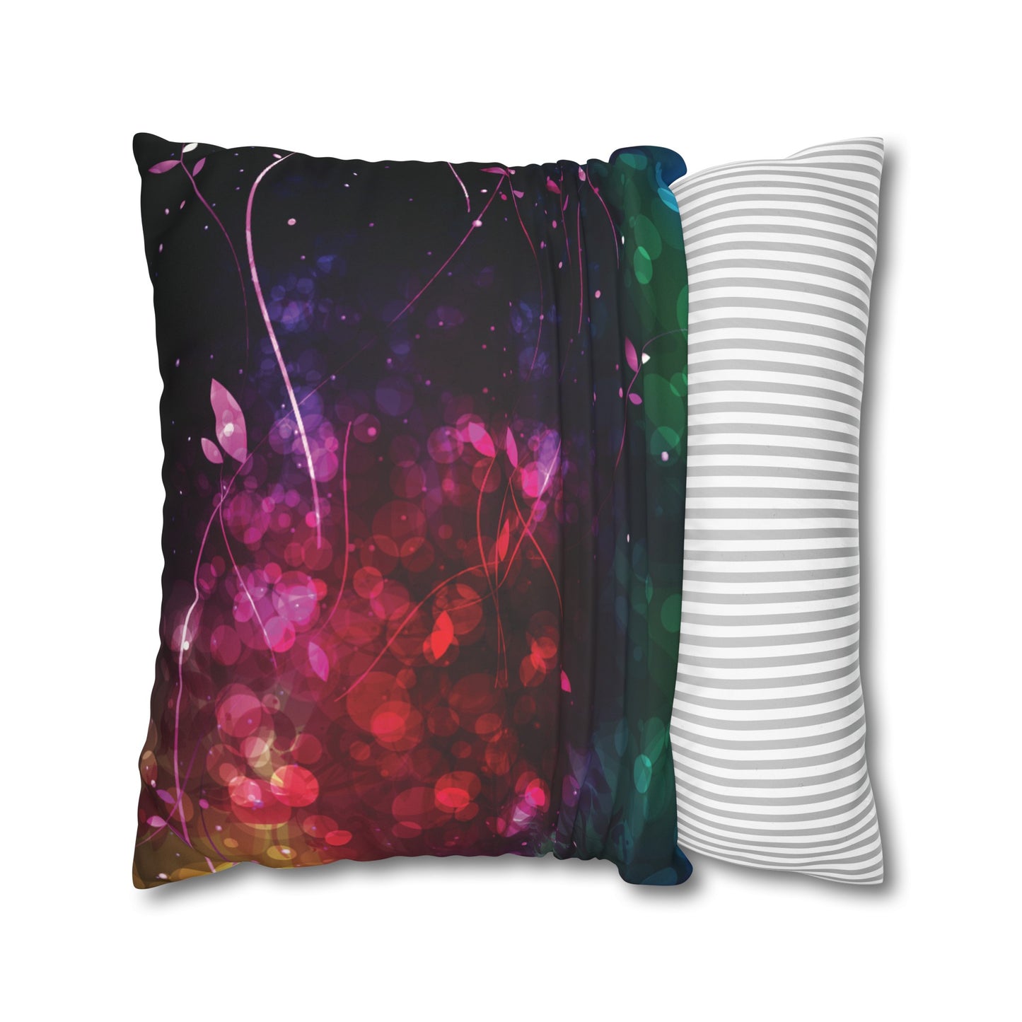 Faux Suede Pillowcase with Abstract print