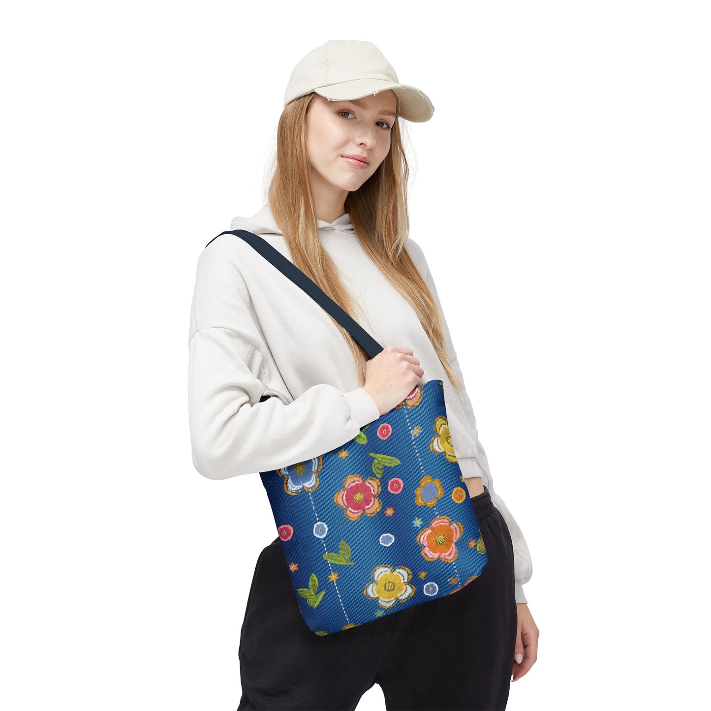 Denim Fabric Imitation Print Unisex Canvas Bag Poly Spun 3 Sizes Tote Bag 133