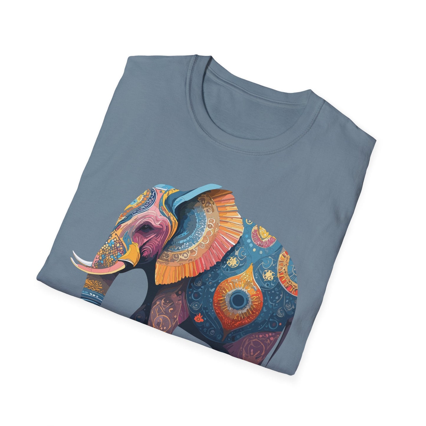 Elephant T Shirt Unisex Gildan Softstyle 64000 Tee With Animal Elephant Graphic Artwork