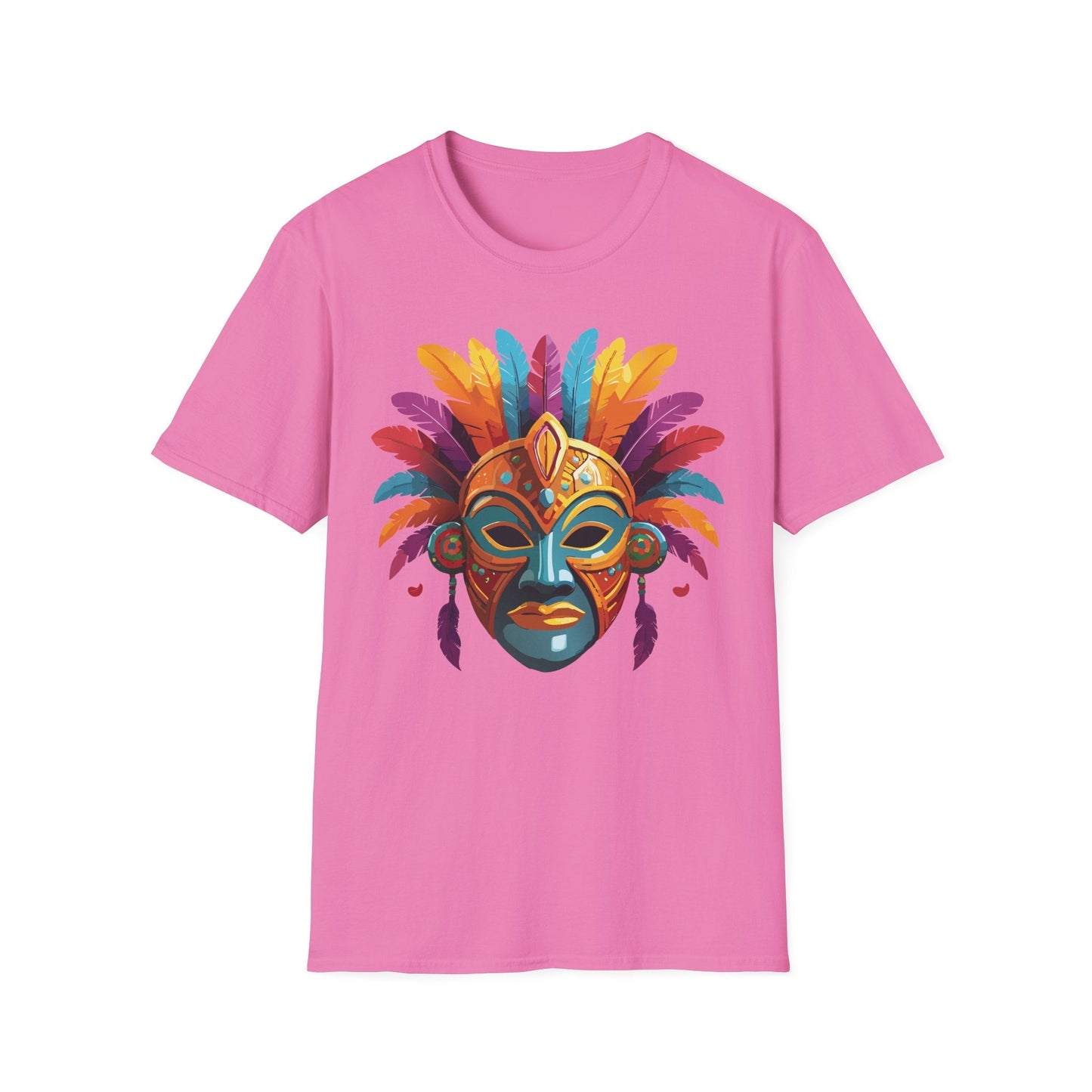 Unisex Gildan Mask T Shirt Softstyle 64000 With Art Design Lightweight Cotton Tee