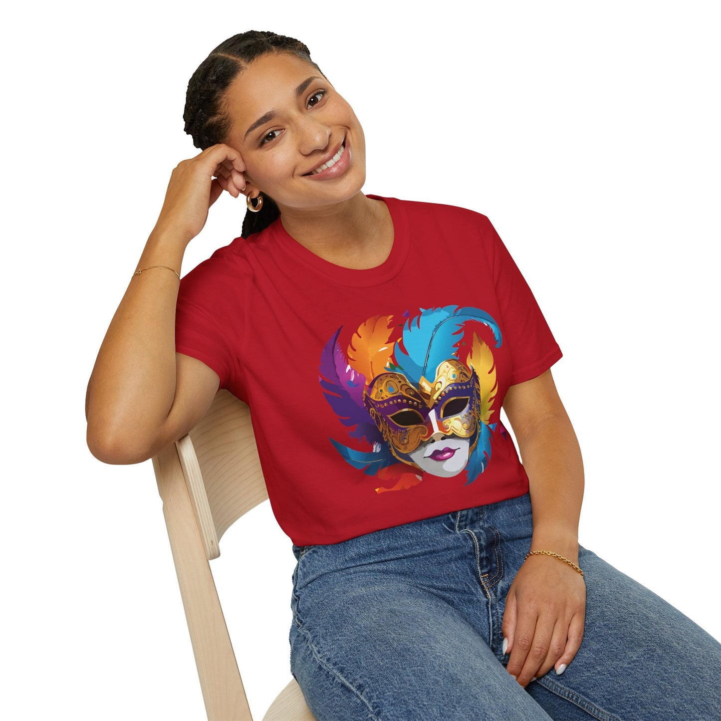 Mask Graphic Unisex Cotton Masquerade Design Artwork Tee 29